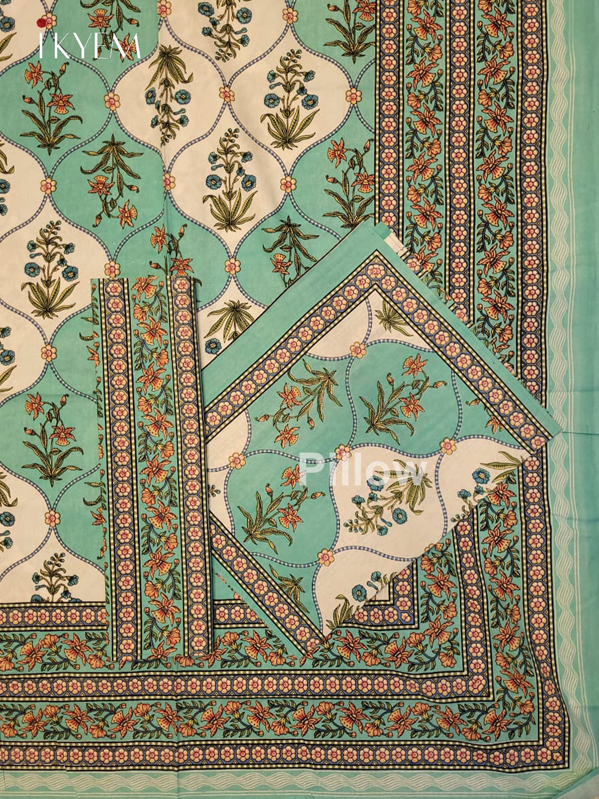 Blue &  Cream- Bed Spread