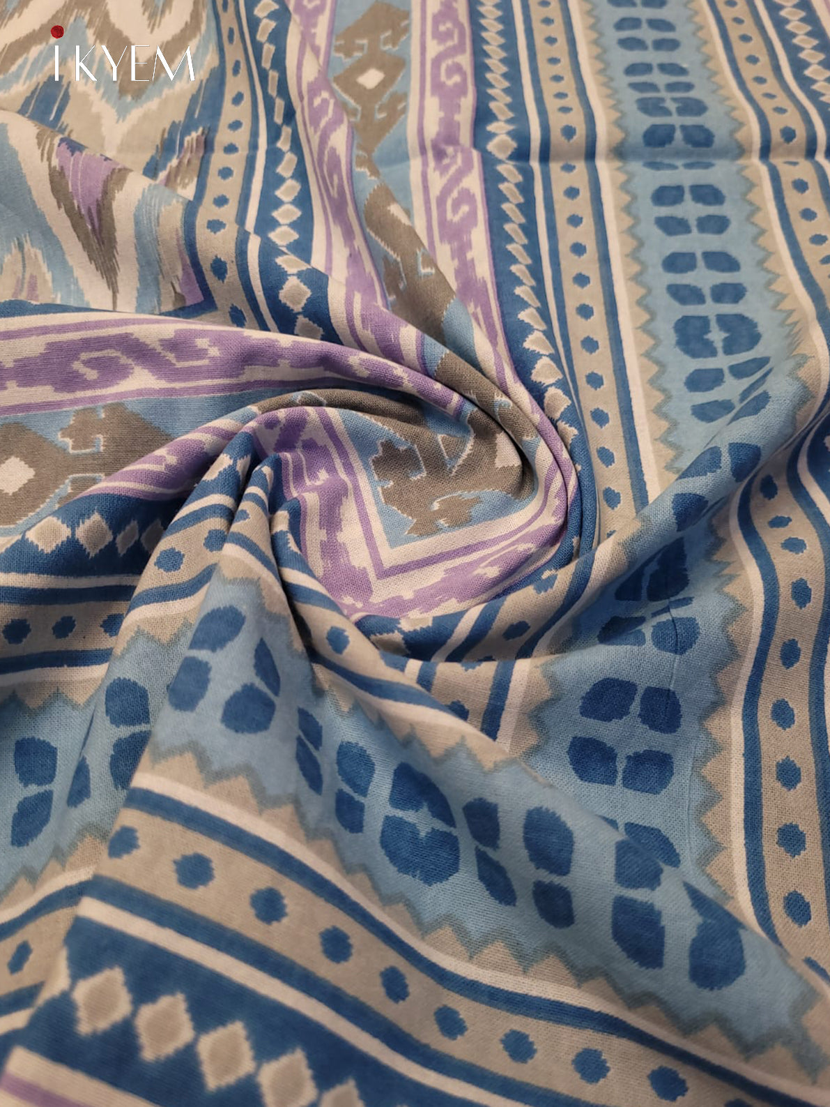 Cream & Blue -Bed Spread