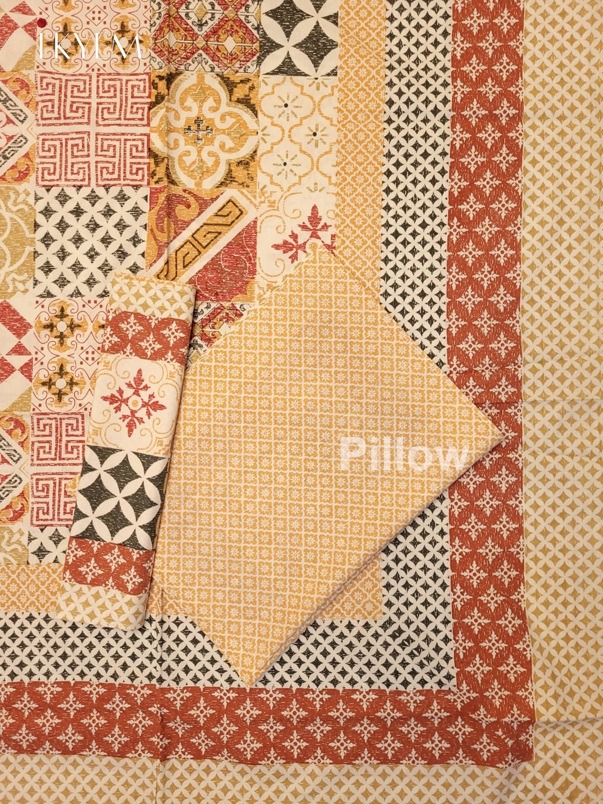 Peach & Grey - Bed Spread