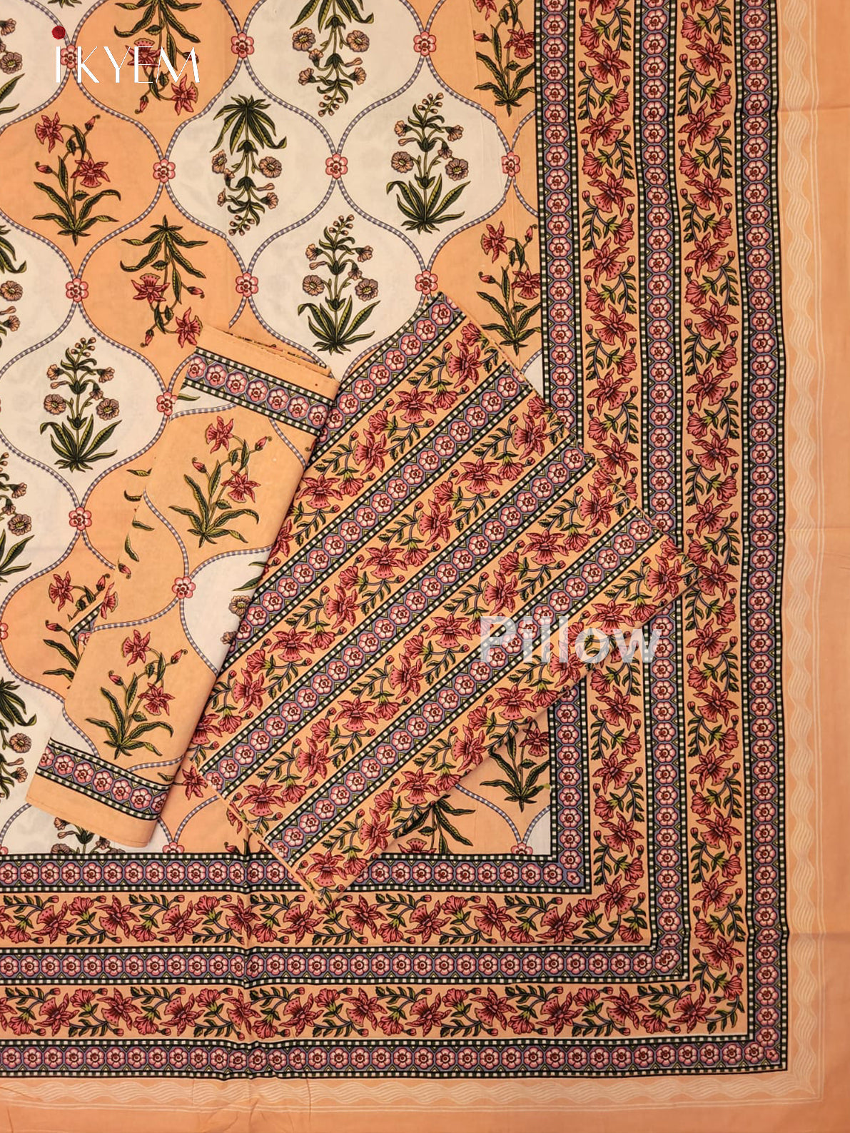 Cream & Peach - Bed Spread