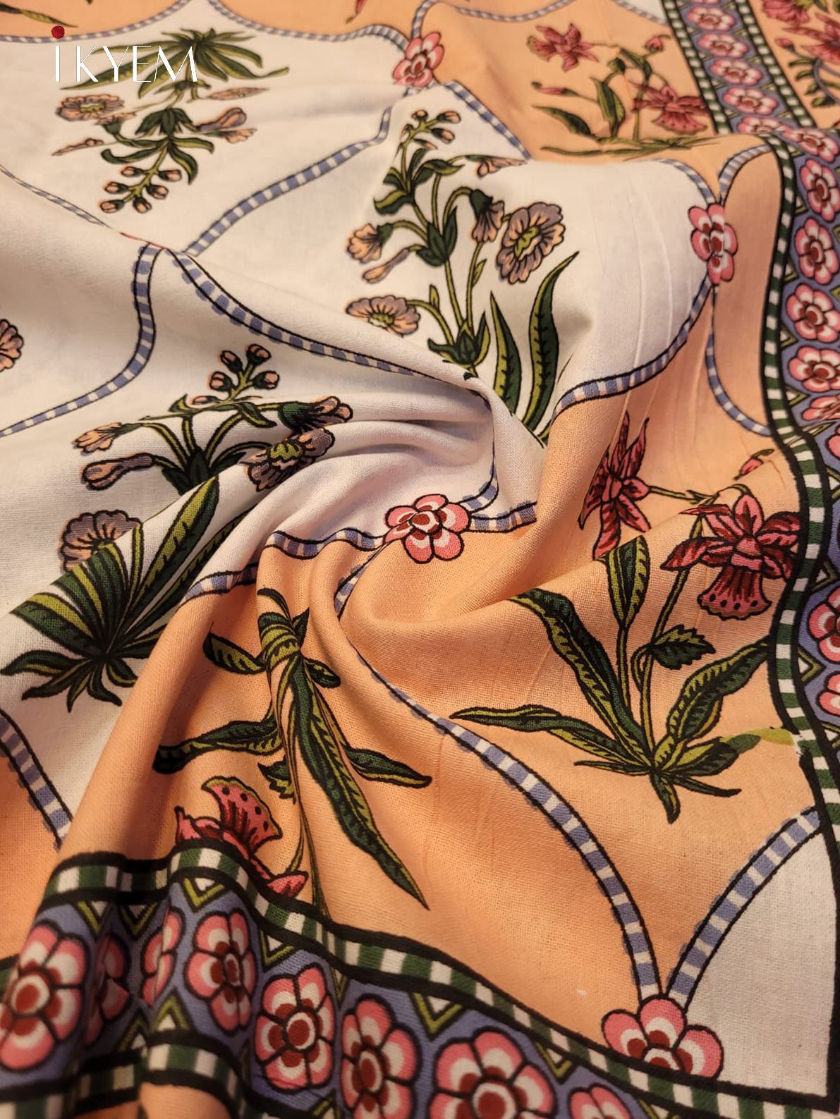 Cream & Peach - Bed Spread
