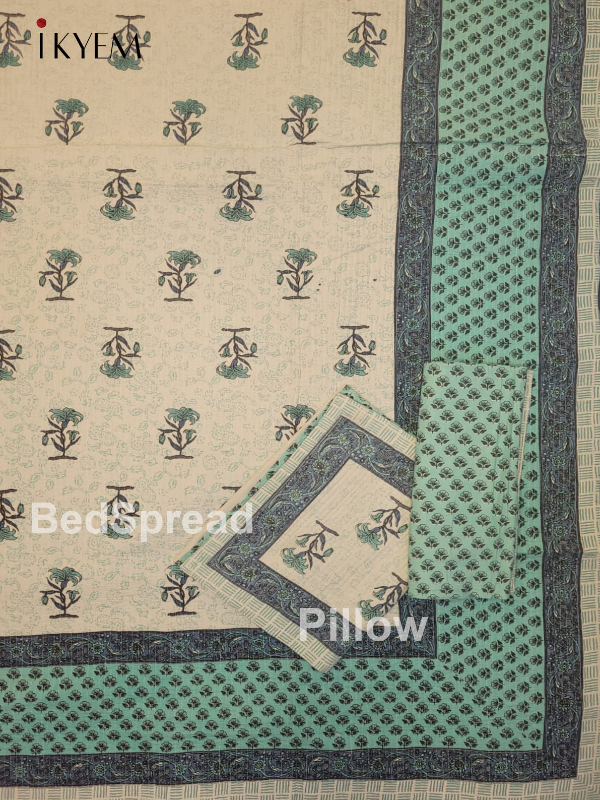 Cream & Blue- Quilt Set