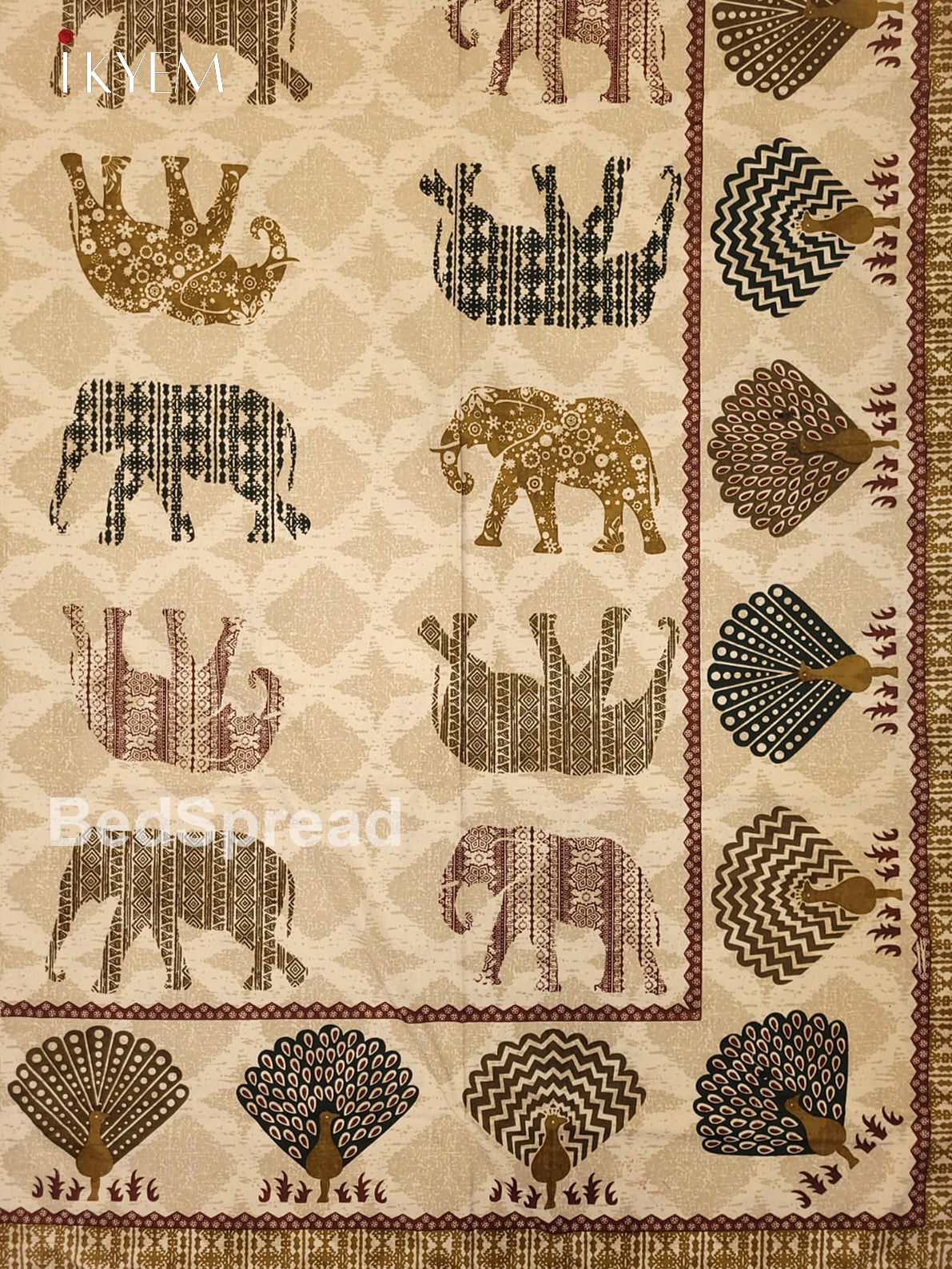 Grey & Maroon - Bed SPread