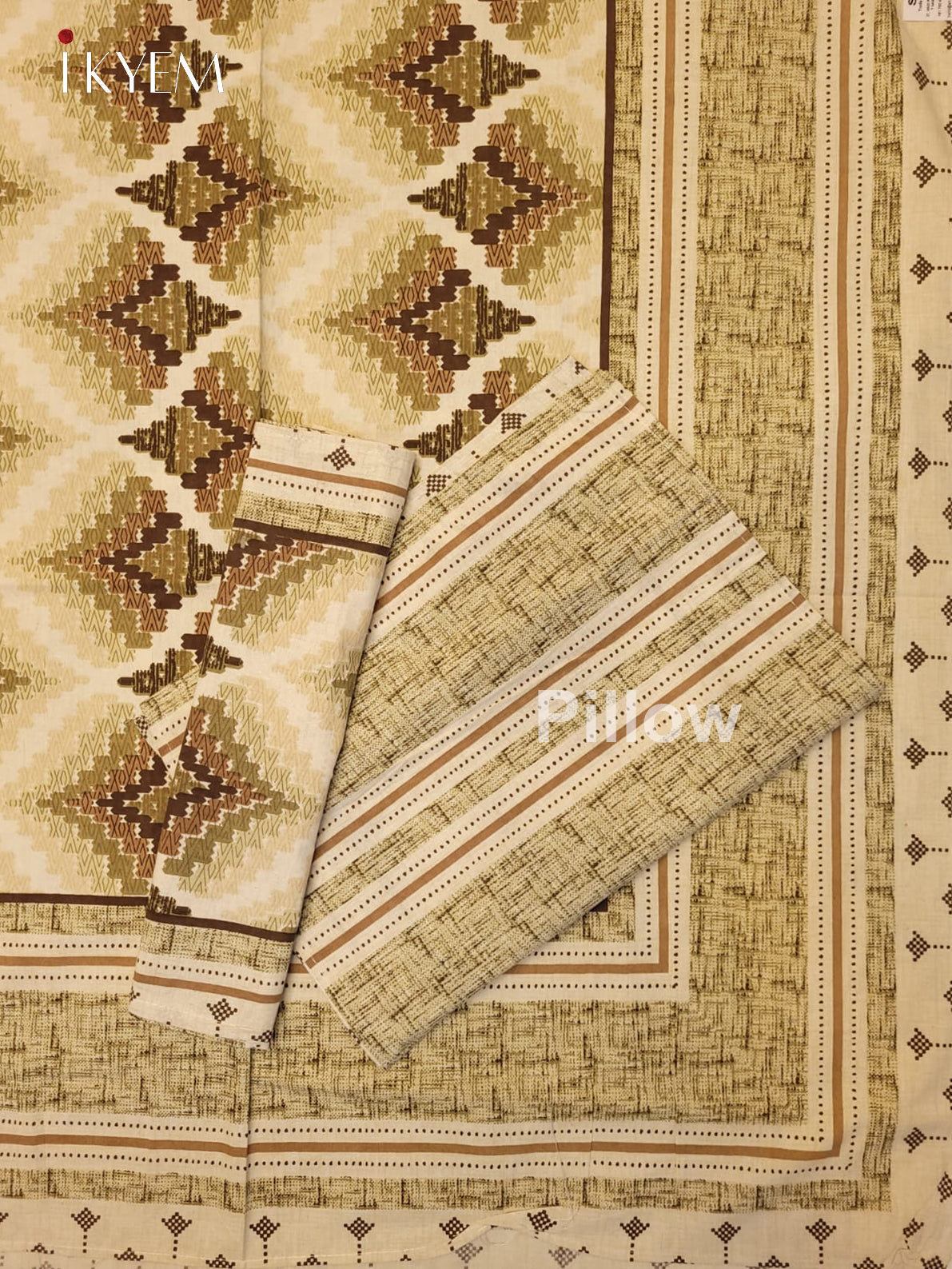 Cream & Brown - Bed Spread