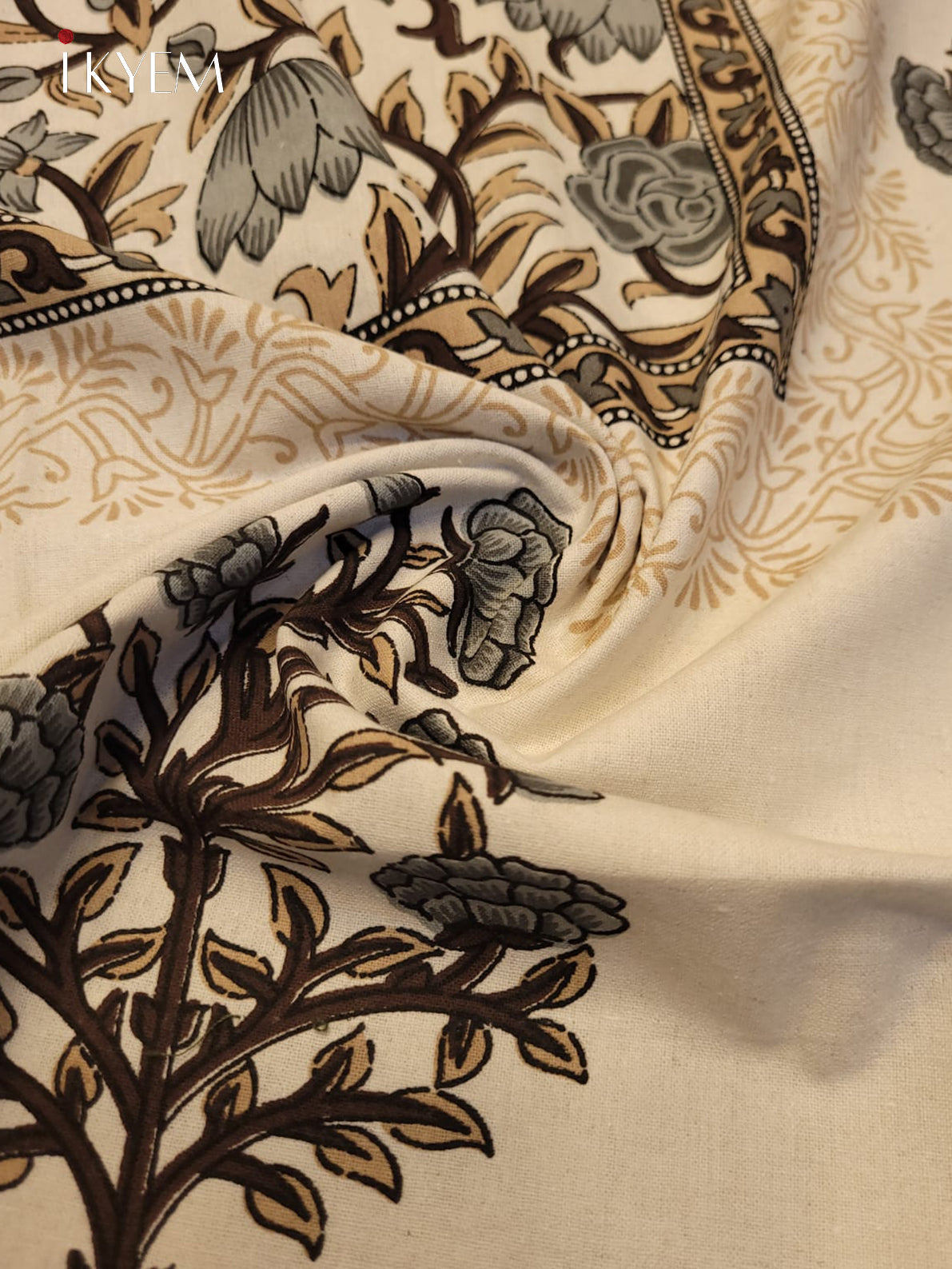 Cream & Grey - Bed Spread