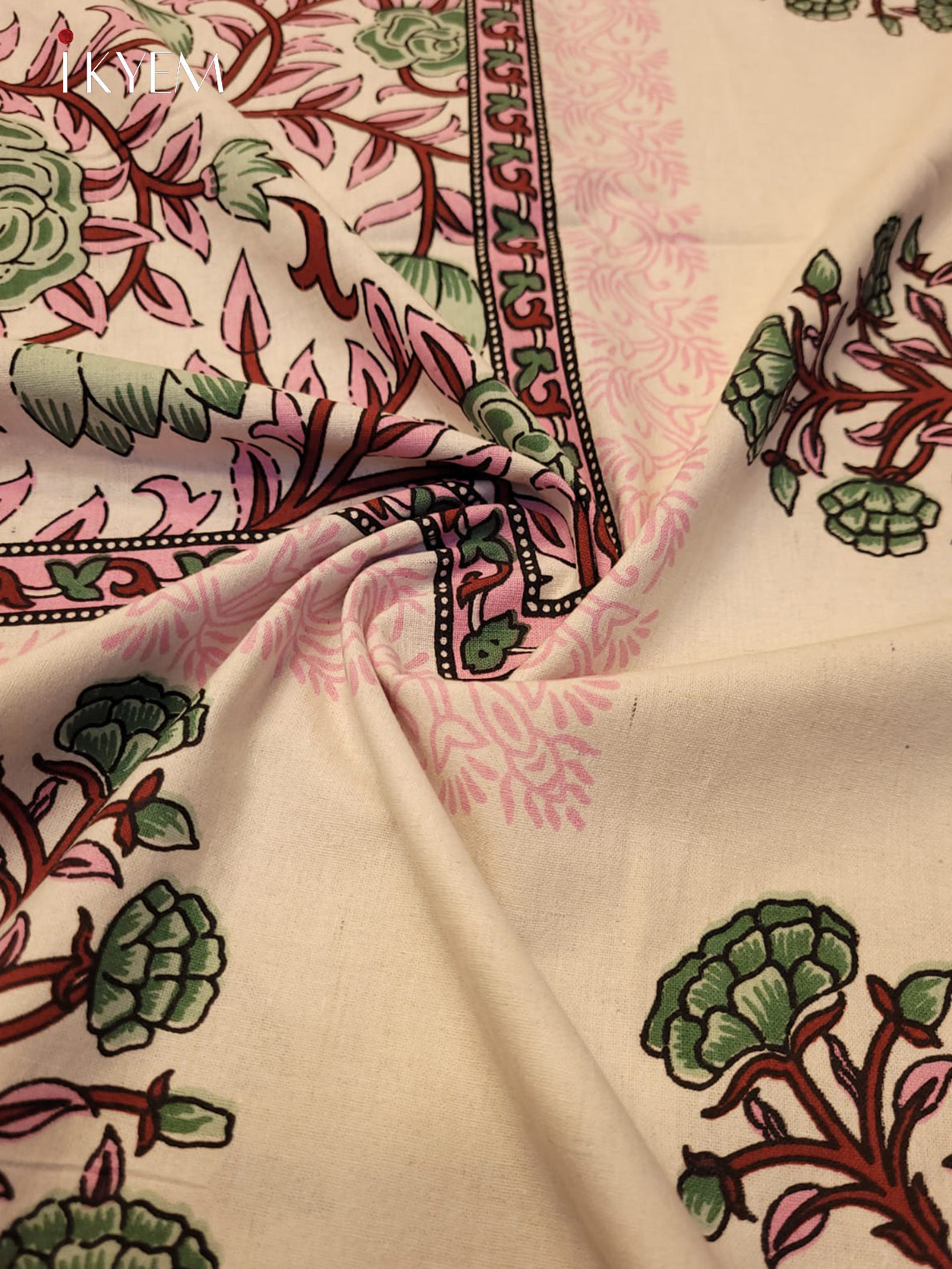 Cream &  Pink - Bed Spread