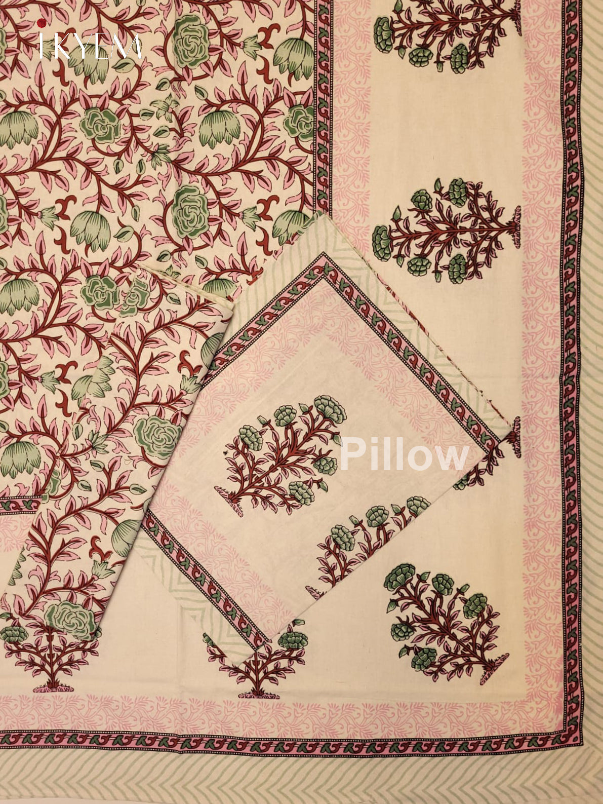 Cream &  Pink - Bed Spread