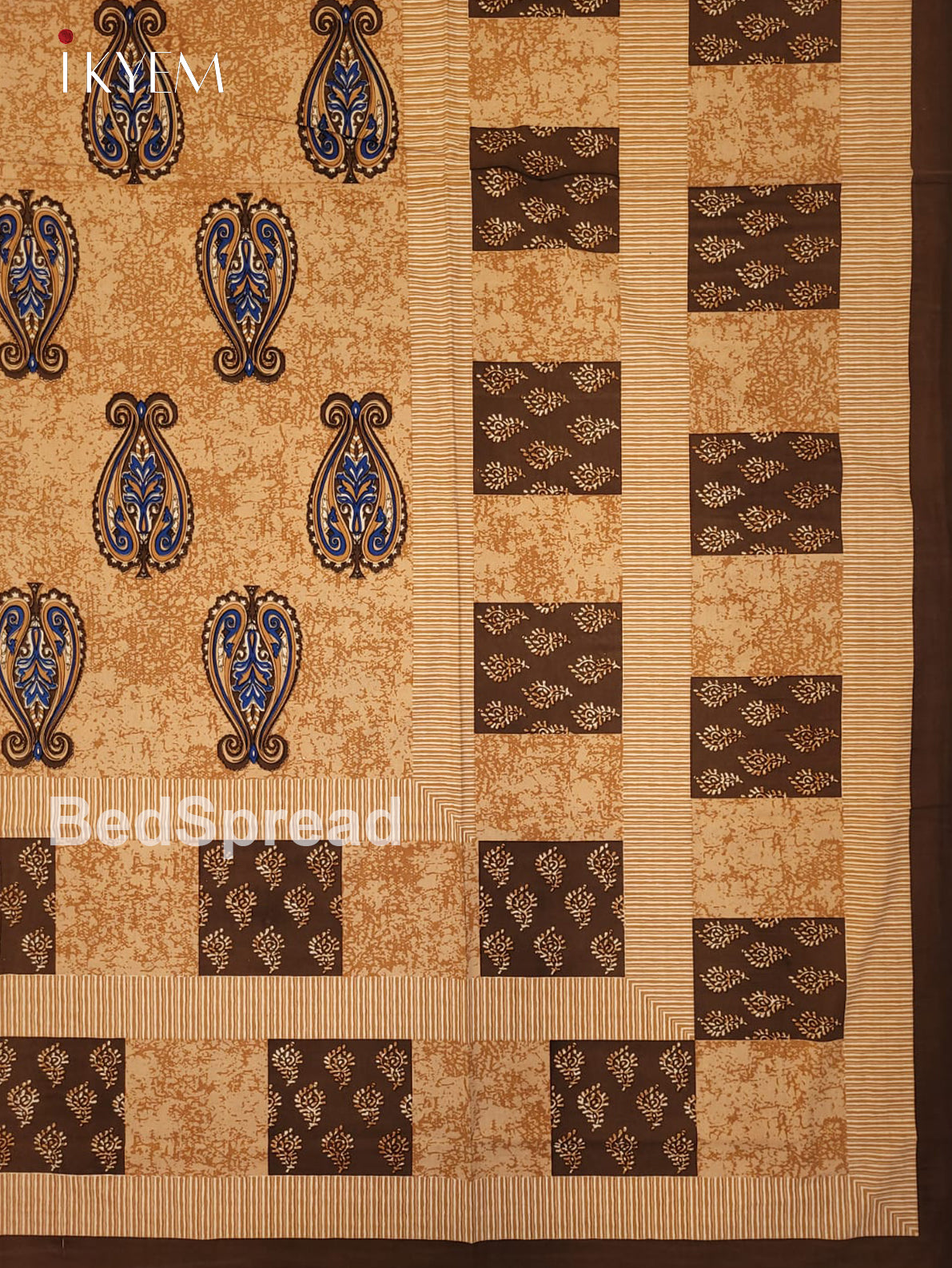 Cream & Brown - Bed Spread