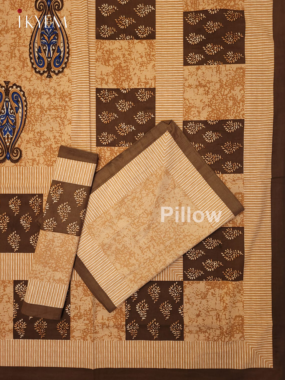 Cream & Brown - Bed Spread
