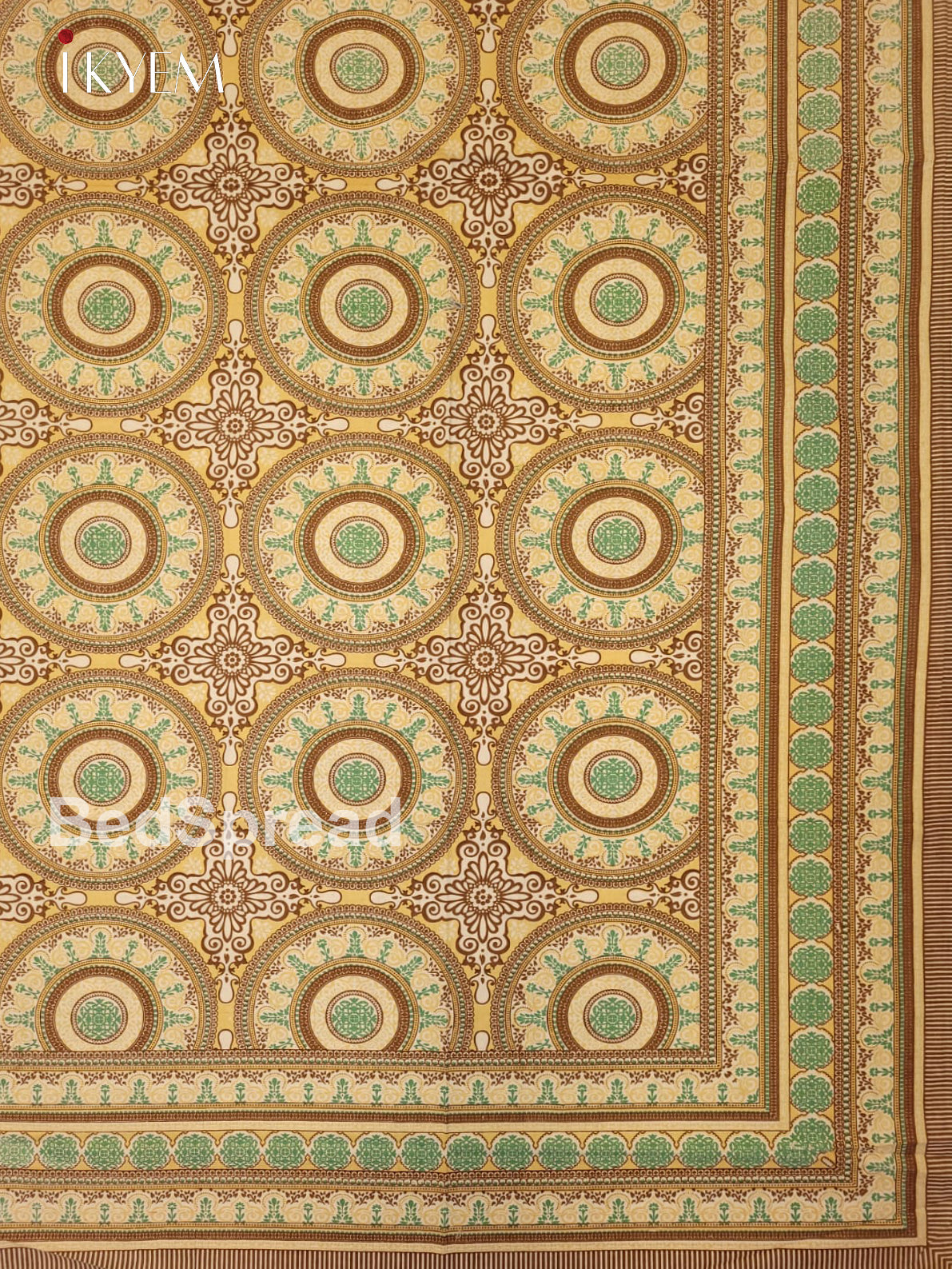 Cream & Brown - Bed Spread