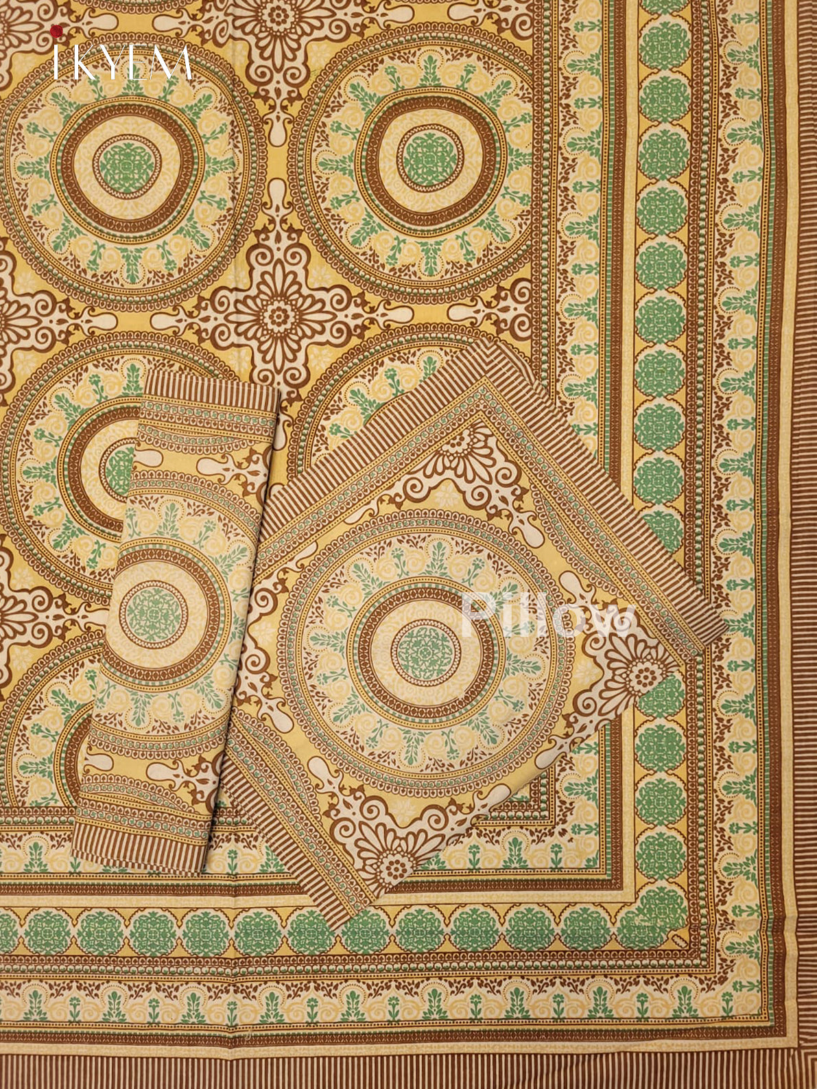 Cream & Brown - Bed Spread