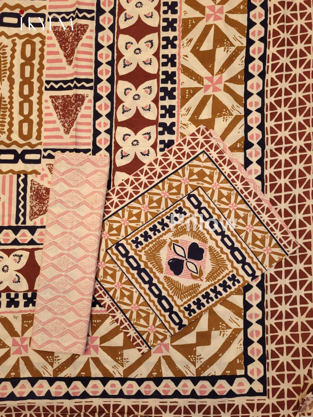 Cream & Pink - Bed Spread