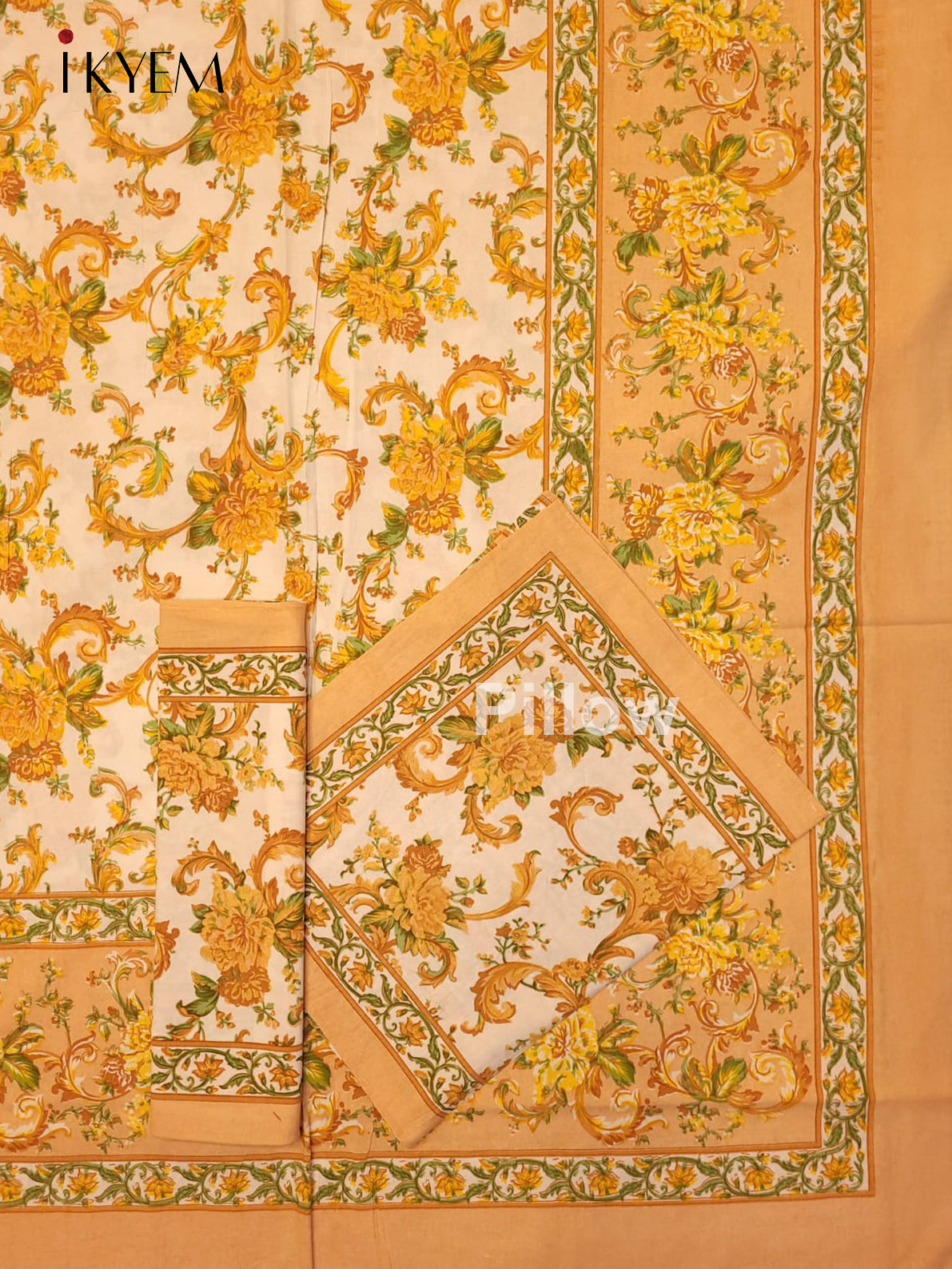 Cream & Peach - Bed Spread