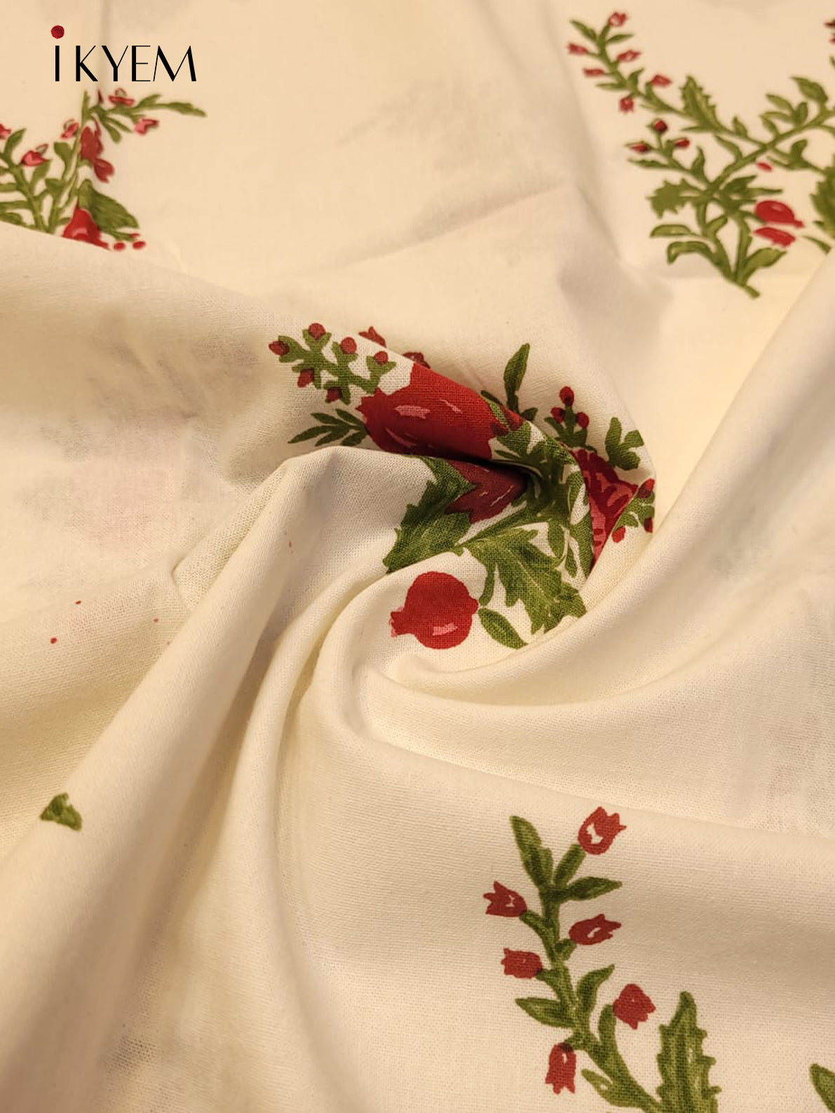 Cream & Red - Bed Spread