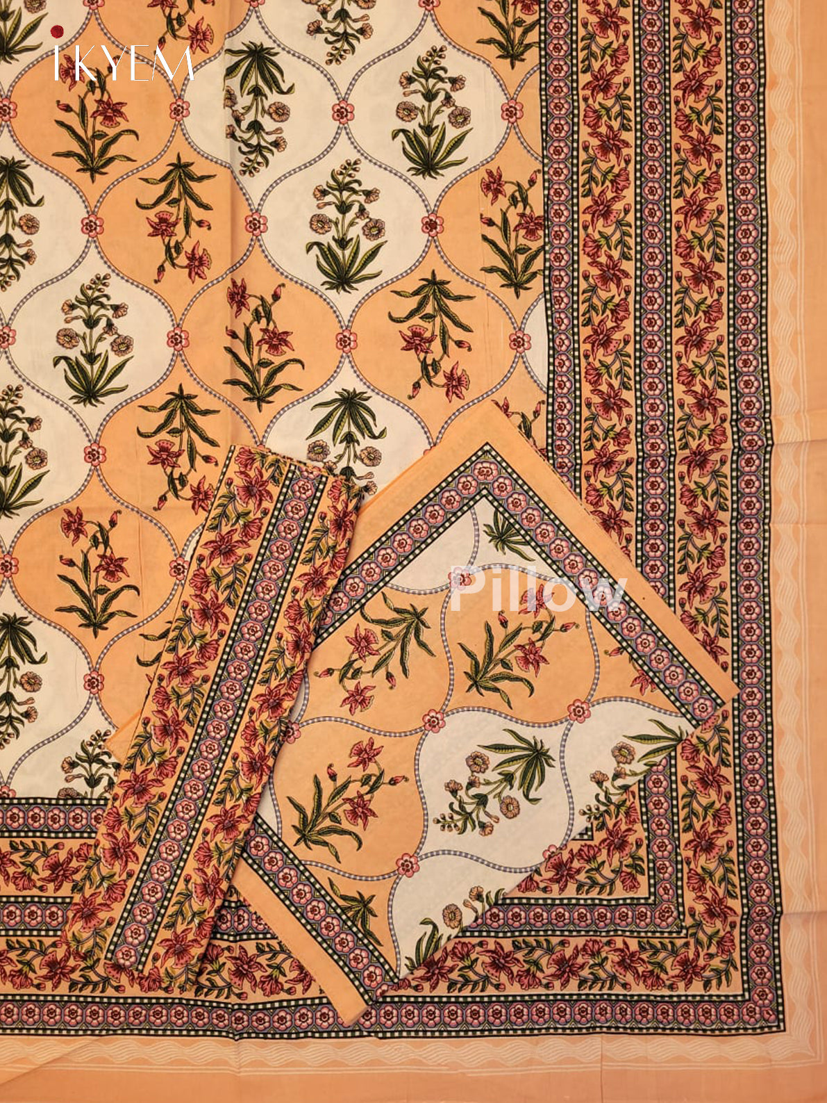 Peach & Green - Bed Spread