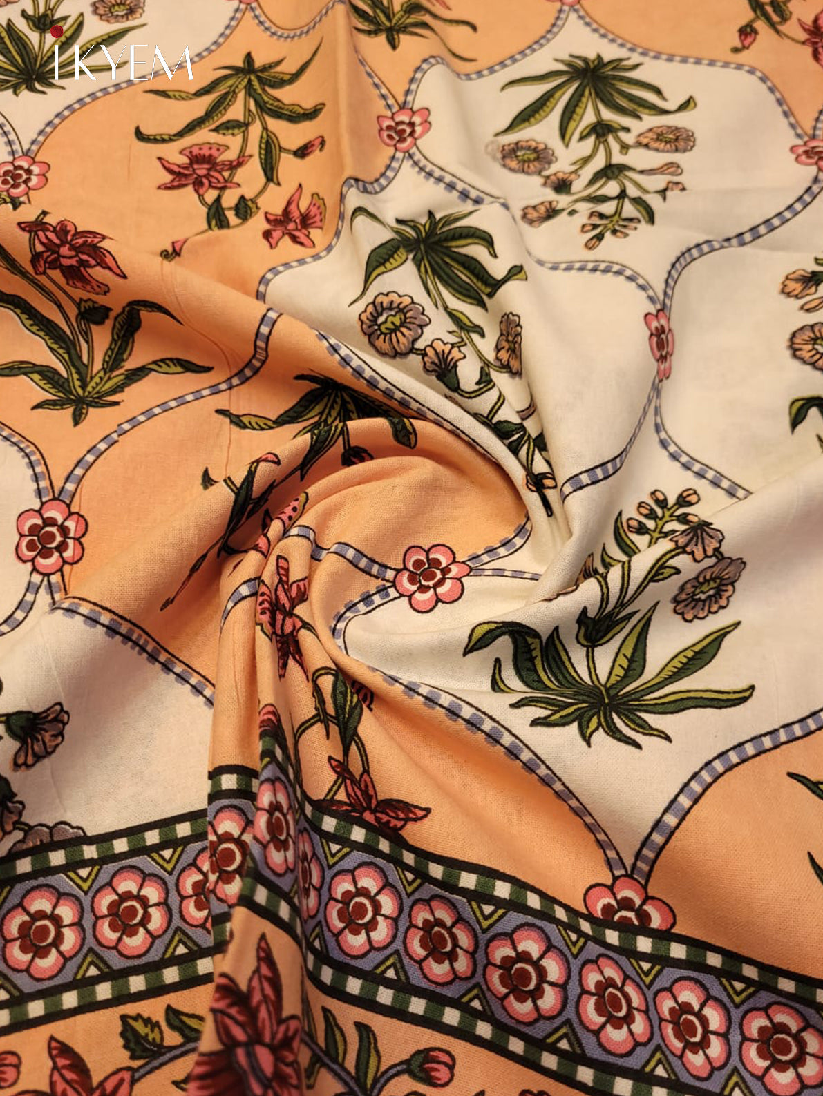 Peach & Green - Bed Spread