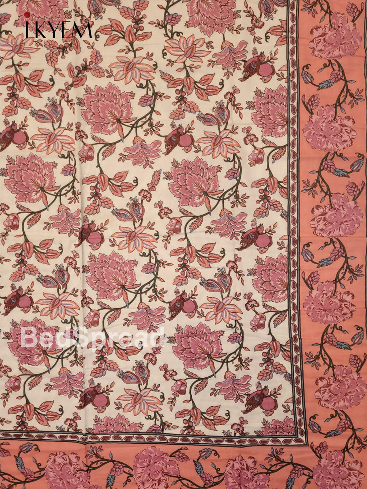 Cream & Pink Dohar - Set of 2 - 4GJ03237