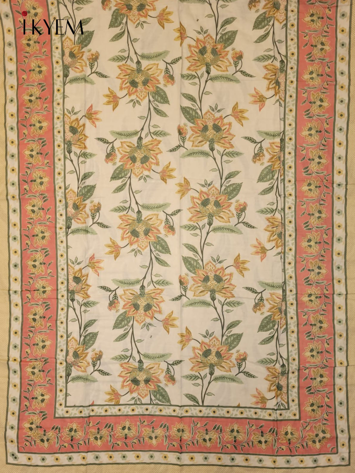 Cream & Peach Dohar - Set of 2 - 4GJ03241