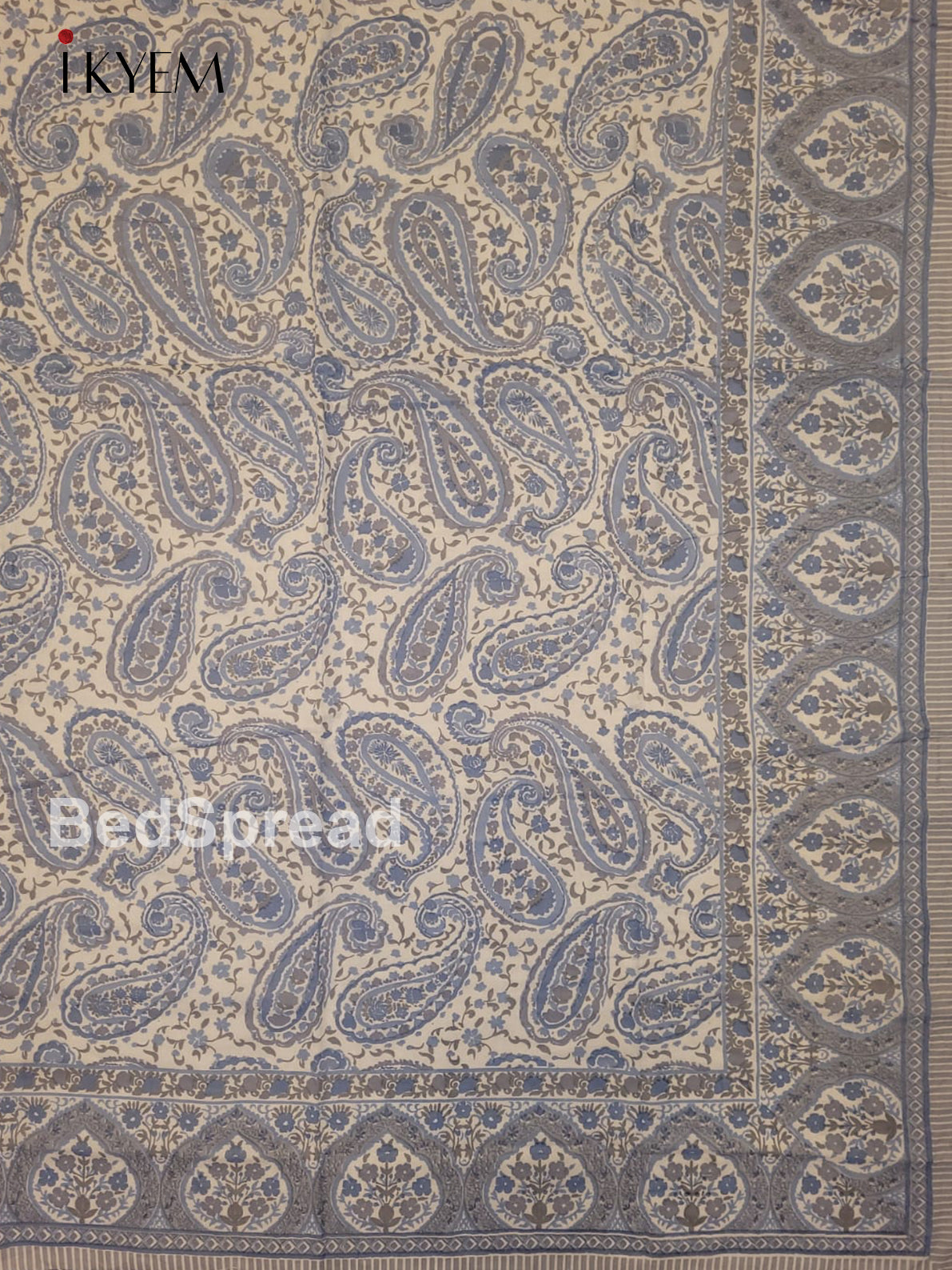 Cream & Blue Dohar - Set of 2 - 4GJ03243