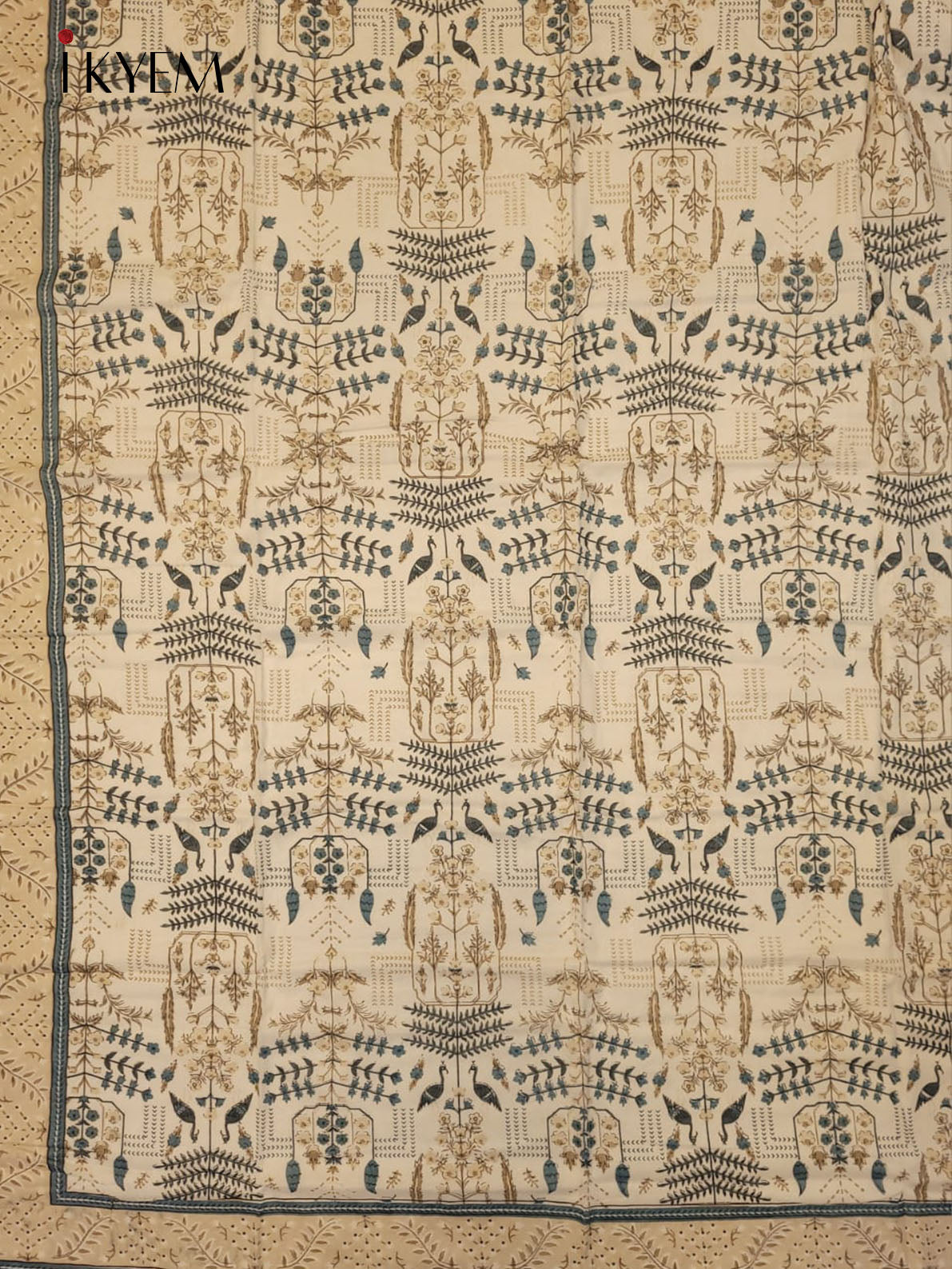 Cream & Blue Dohar - Set of 2 - 4GJ03245