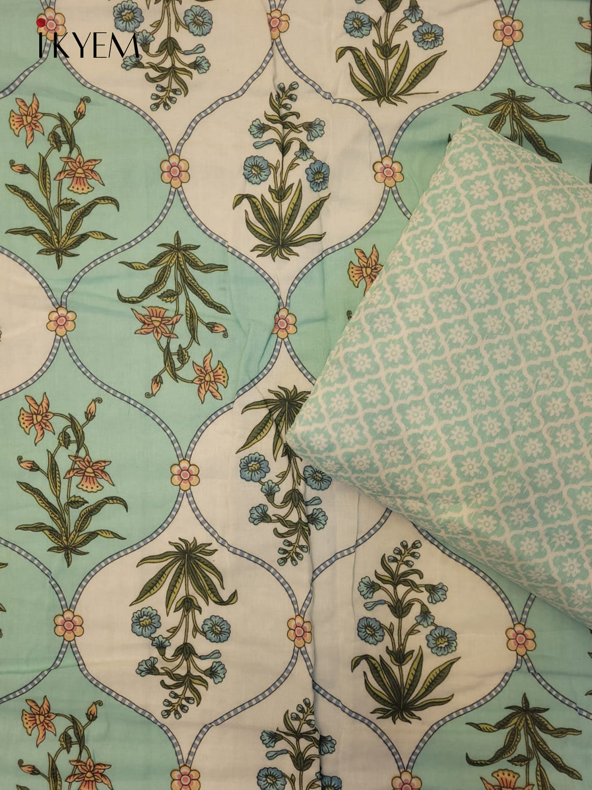 Cream & Blue Dohar - Set of 2 - 4GJ03250