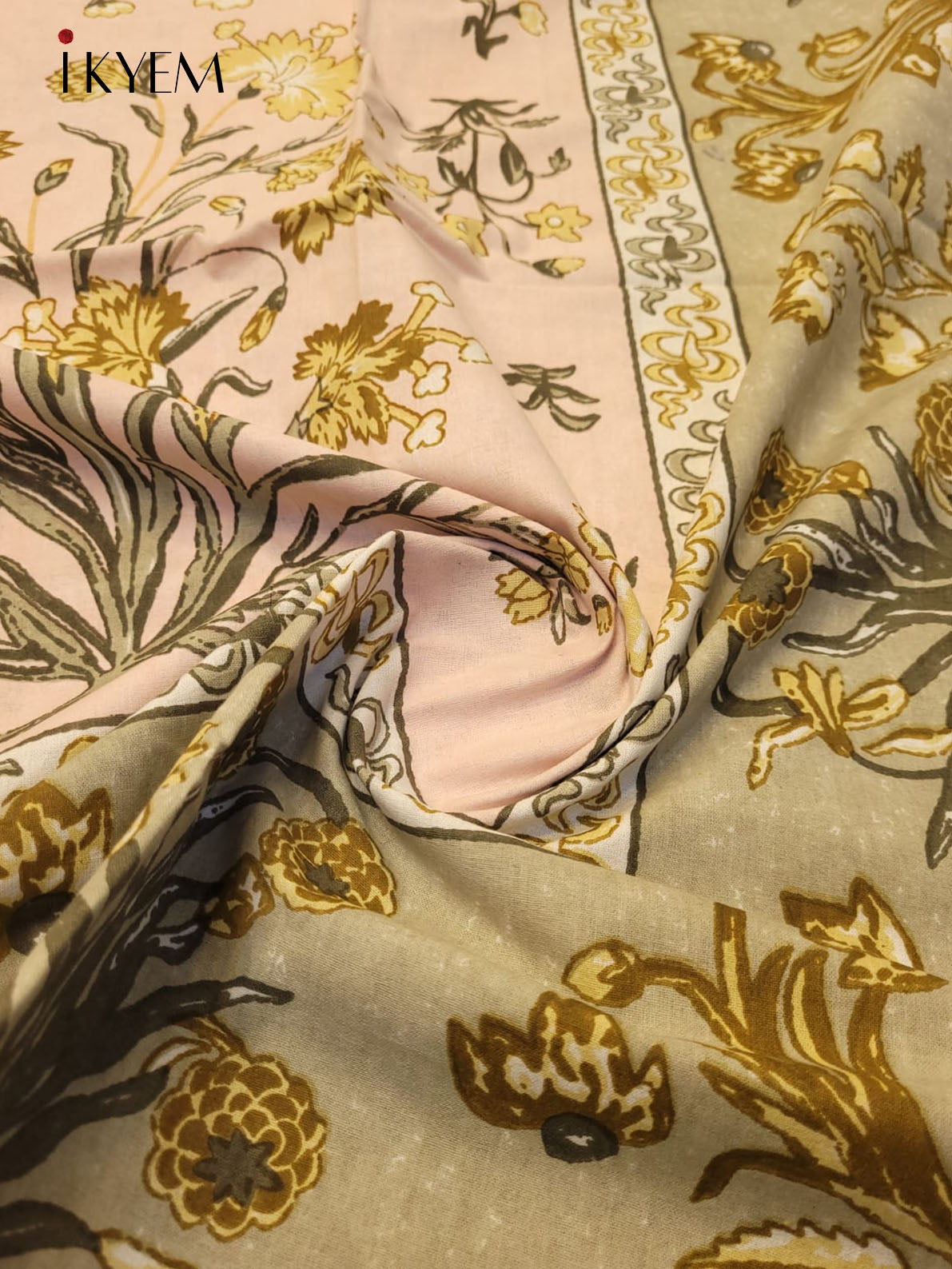 Peach & Grey - Bed Spread