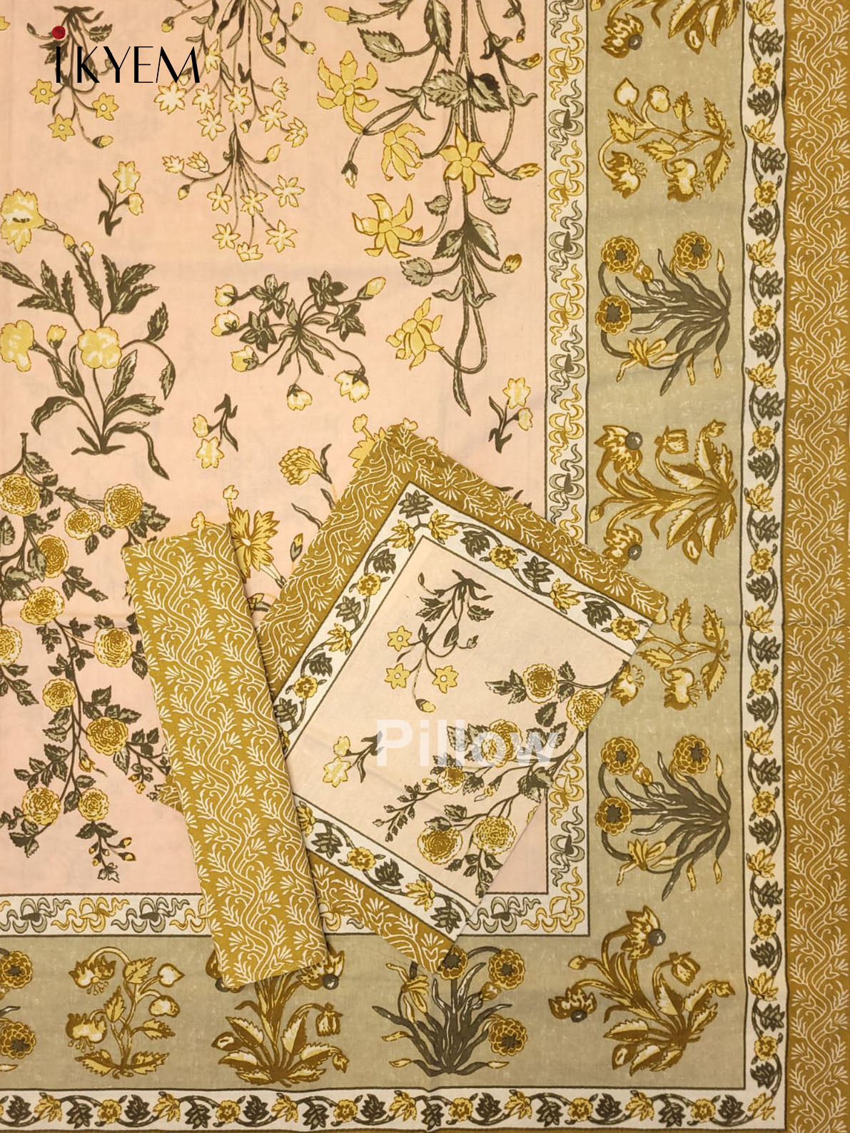 Peach & Grey - Bed Spread