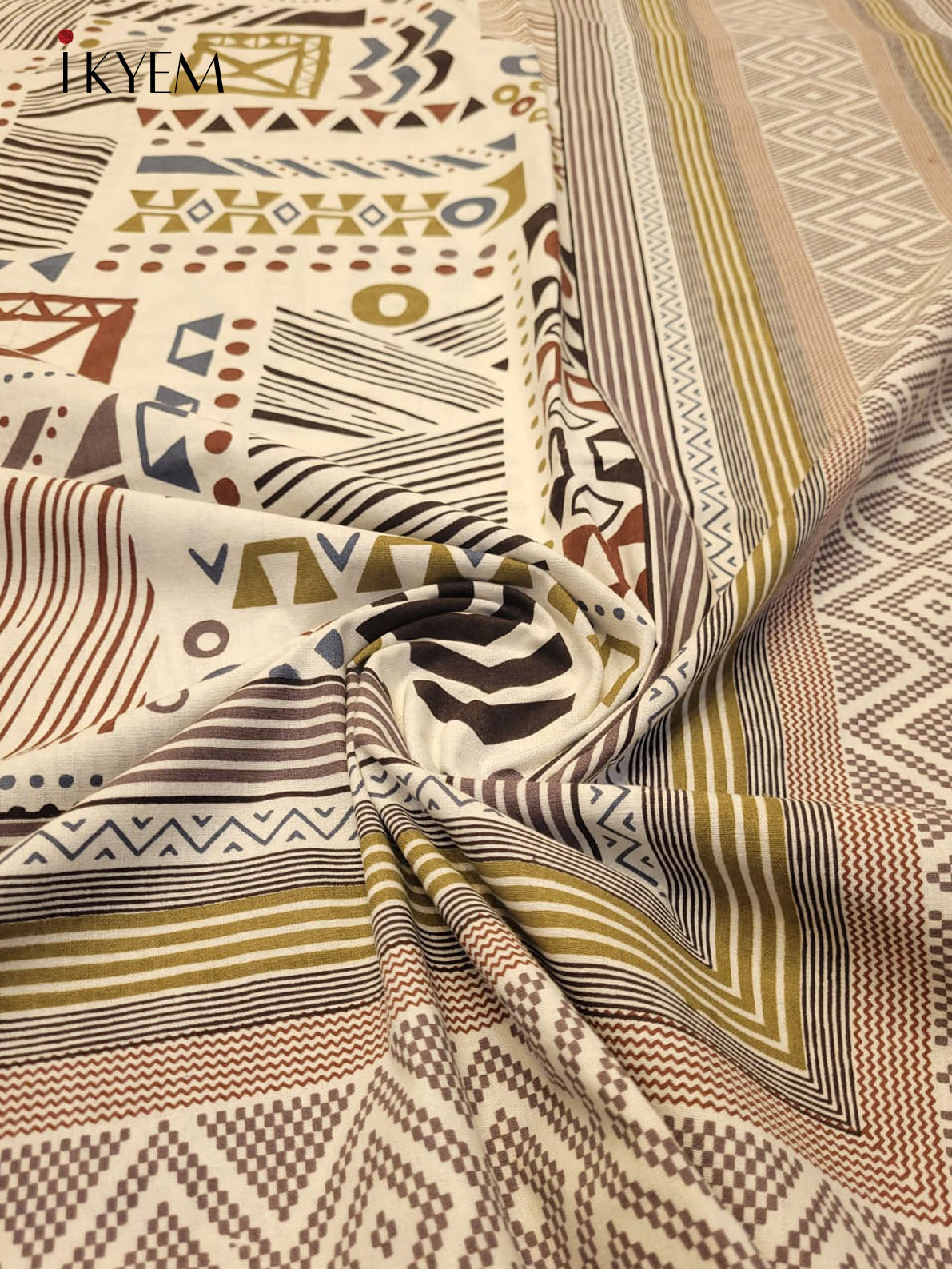 Cream and Brown - Bed spread