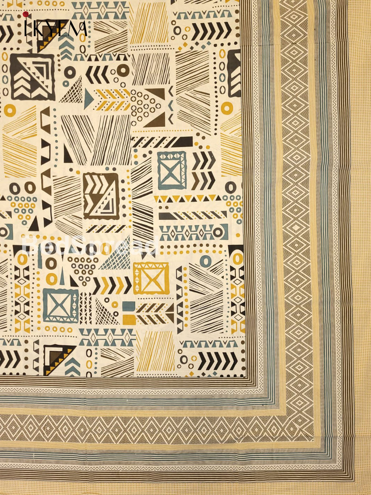 Cream and yellow - Bed Spread