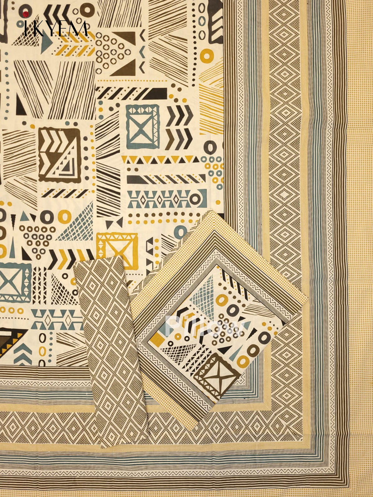 Cream and yellow - Bed Spread
