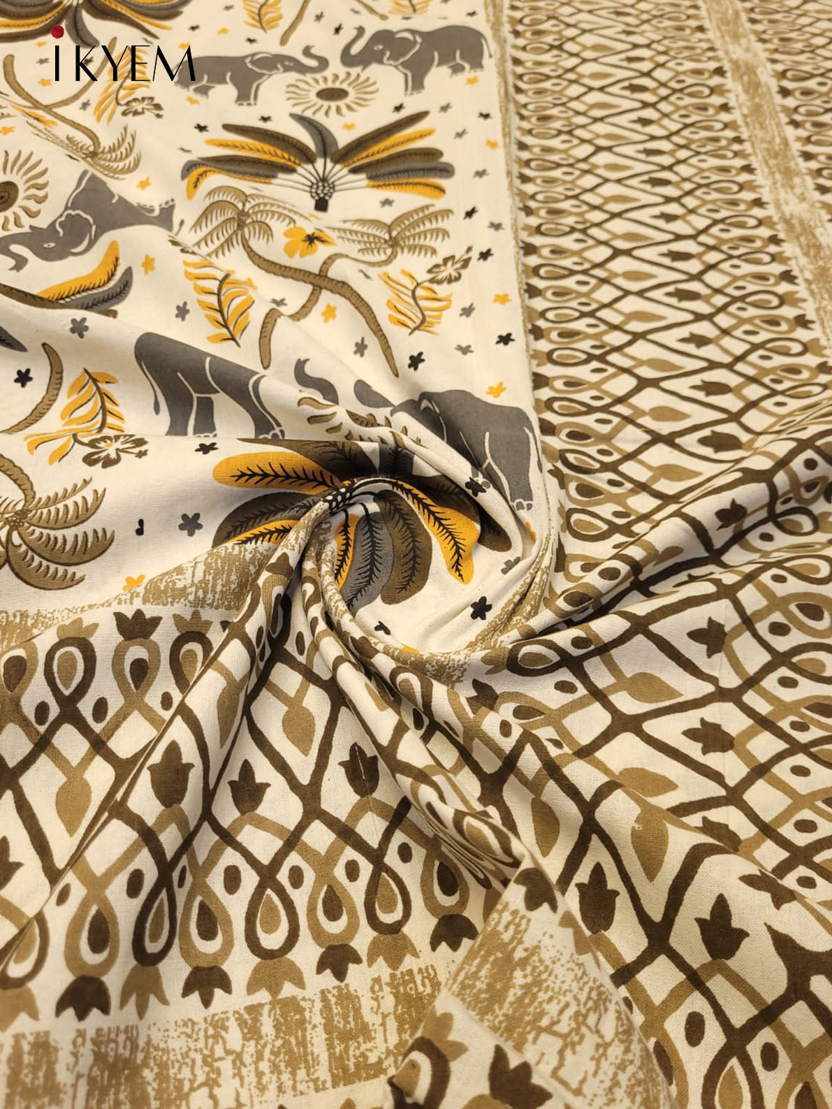 Cream and Brown - Bed Spread
