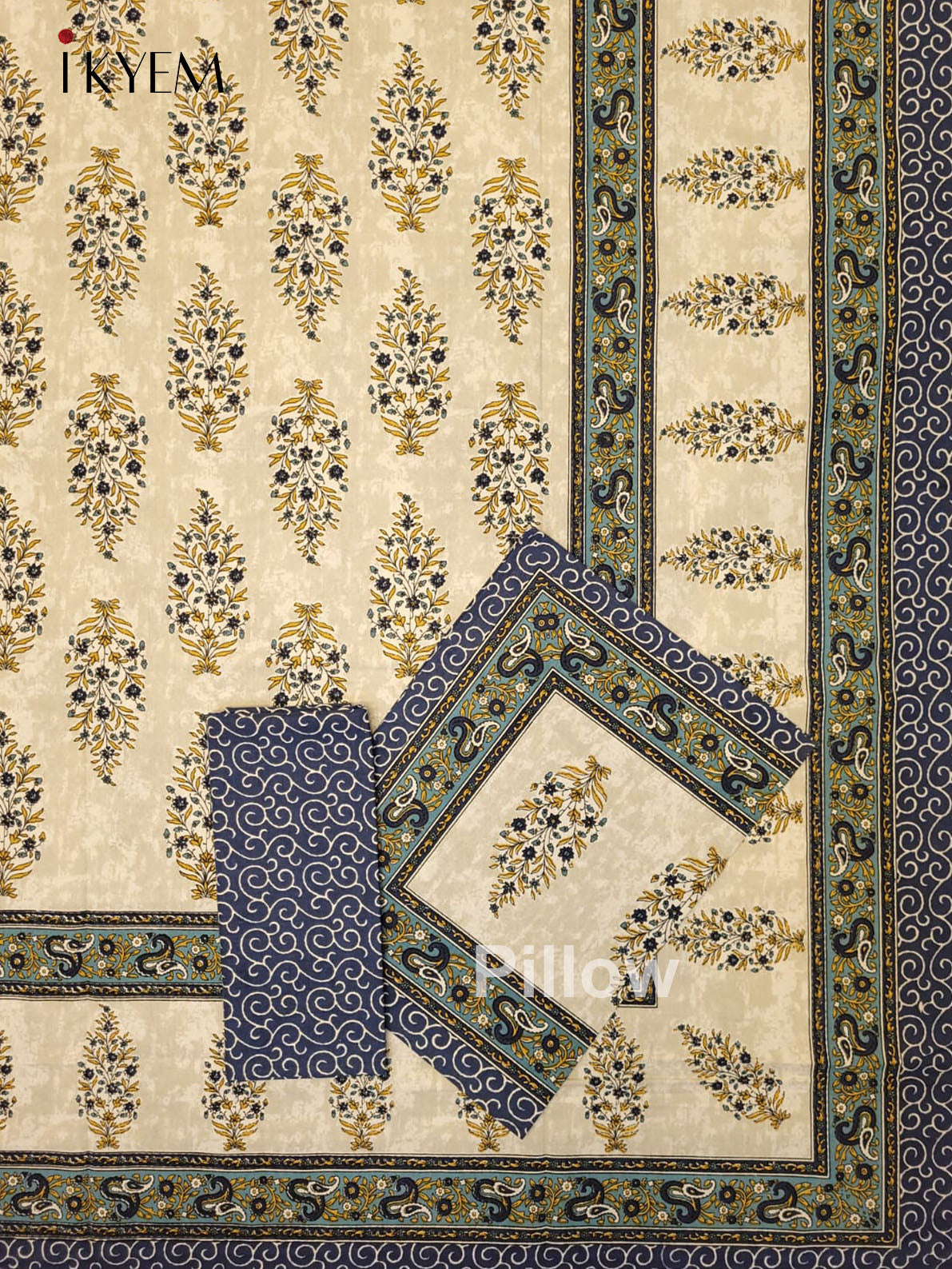 Sandal and Blue - Bed Spread