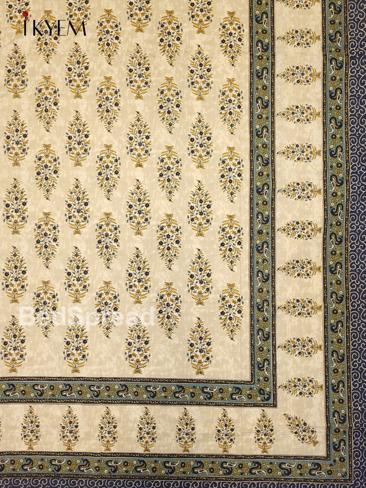 Sandal and Blue - Bed Spread