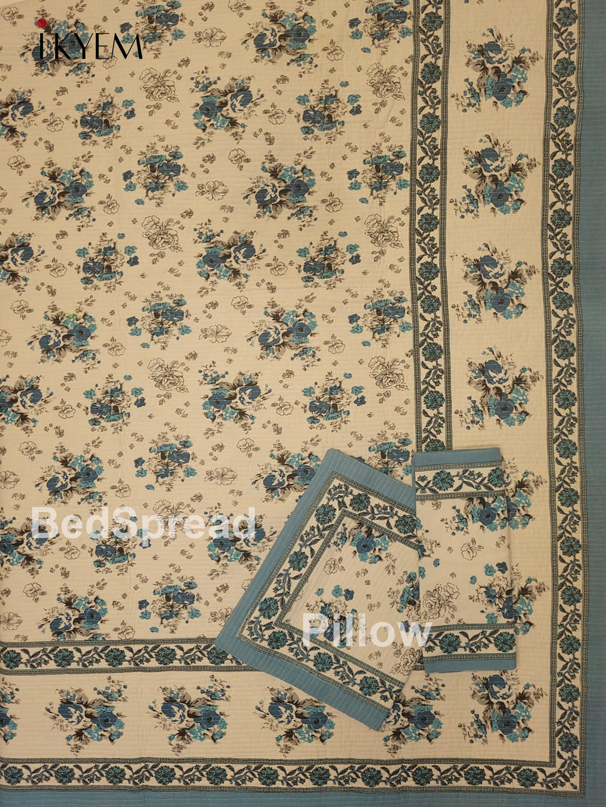 Cream & Blue - Quilt Set
