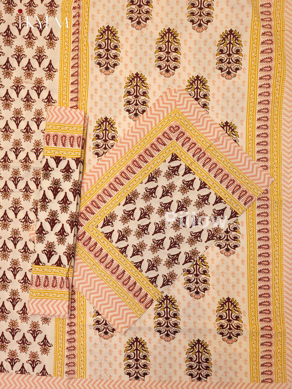 Cream & Yellow - Bed Spread