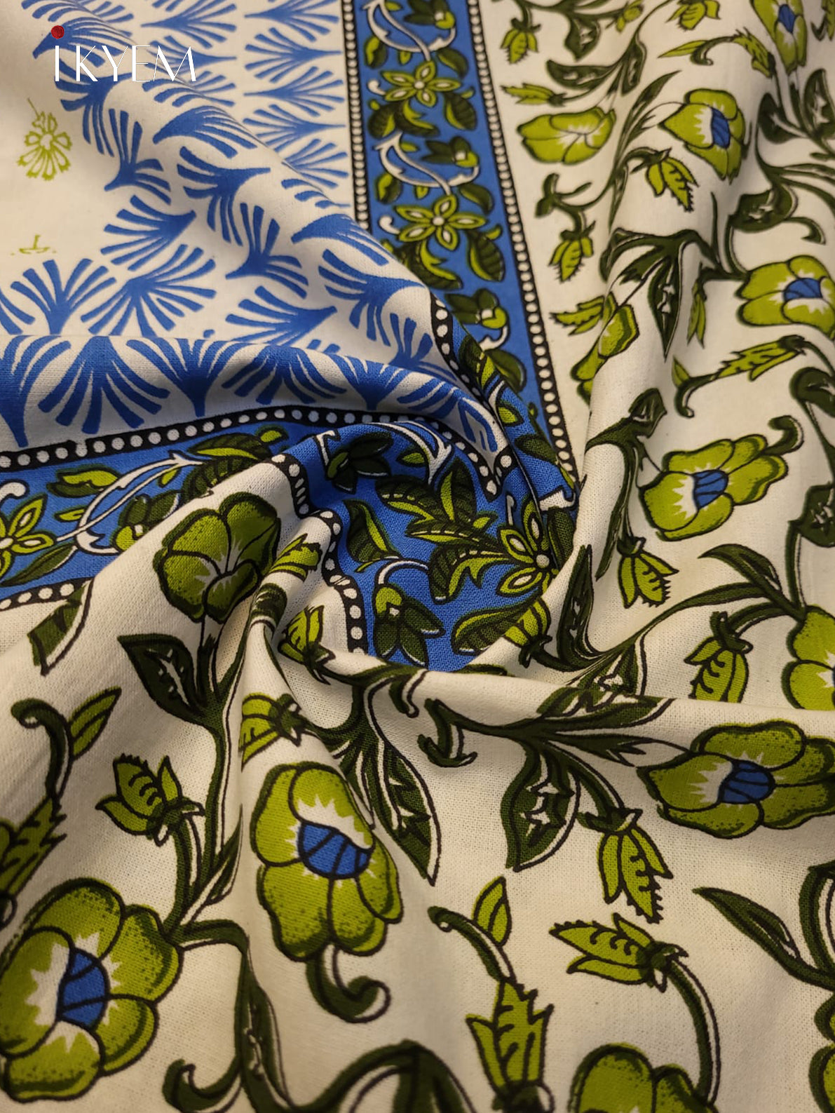 Cream & Green - Bed Spread