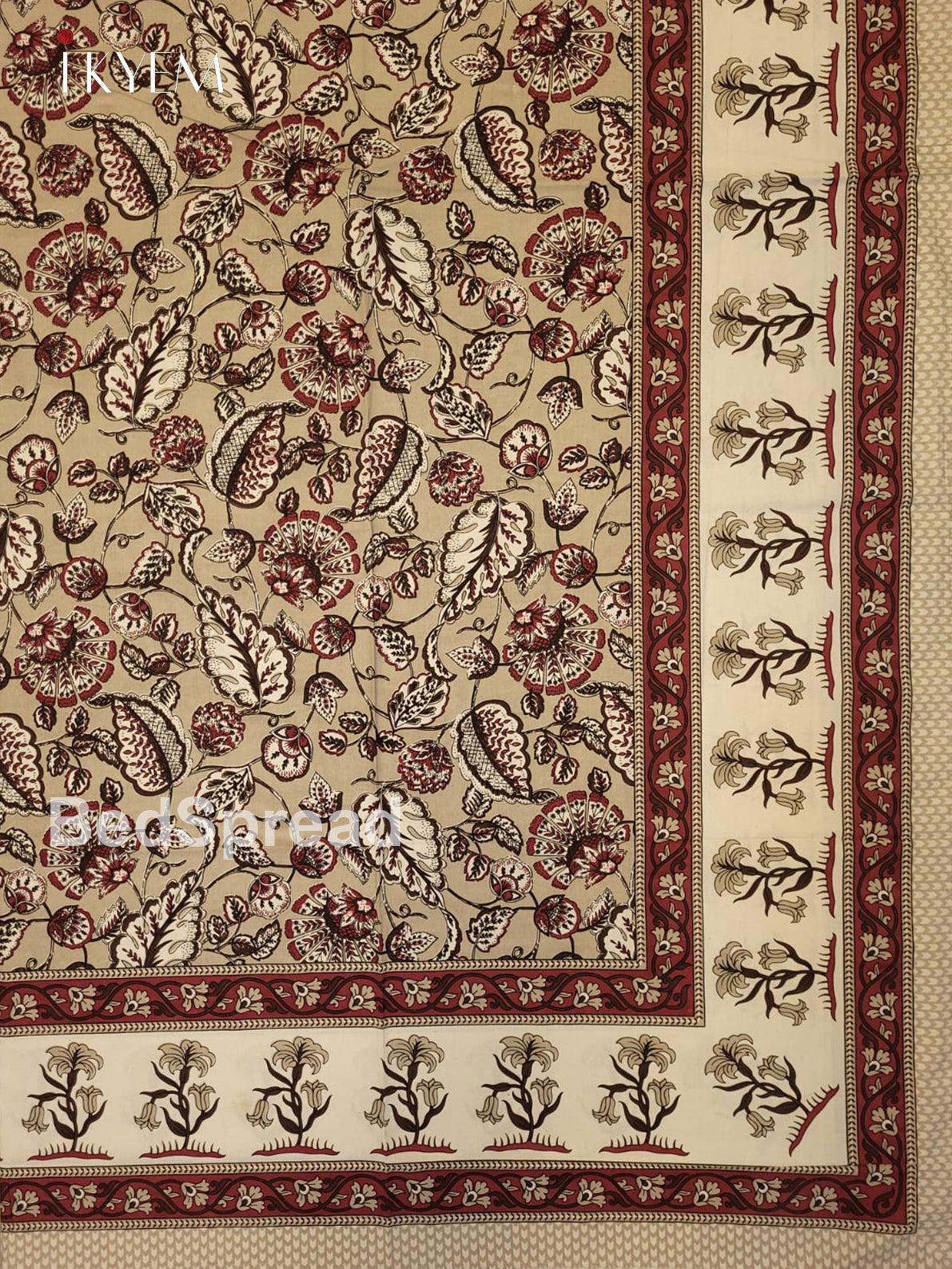 Cream & Grey - Bed Spread
