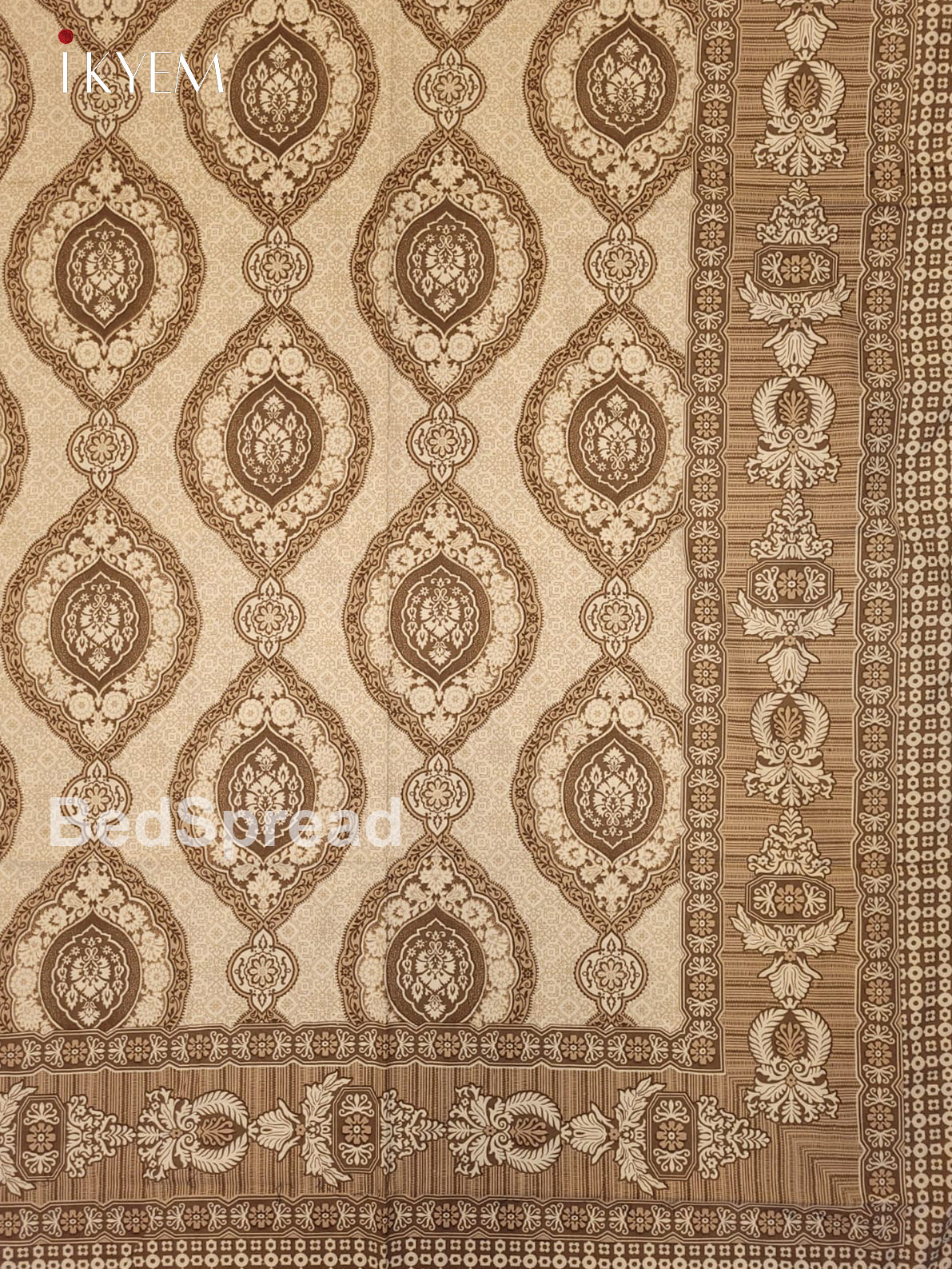 Grey  & Brown - Bed Spread