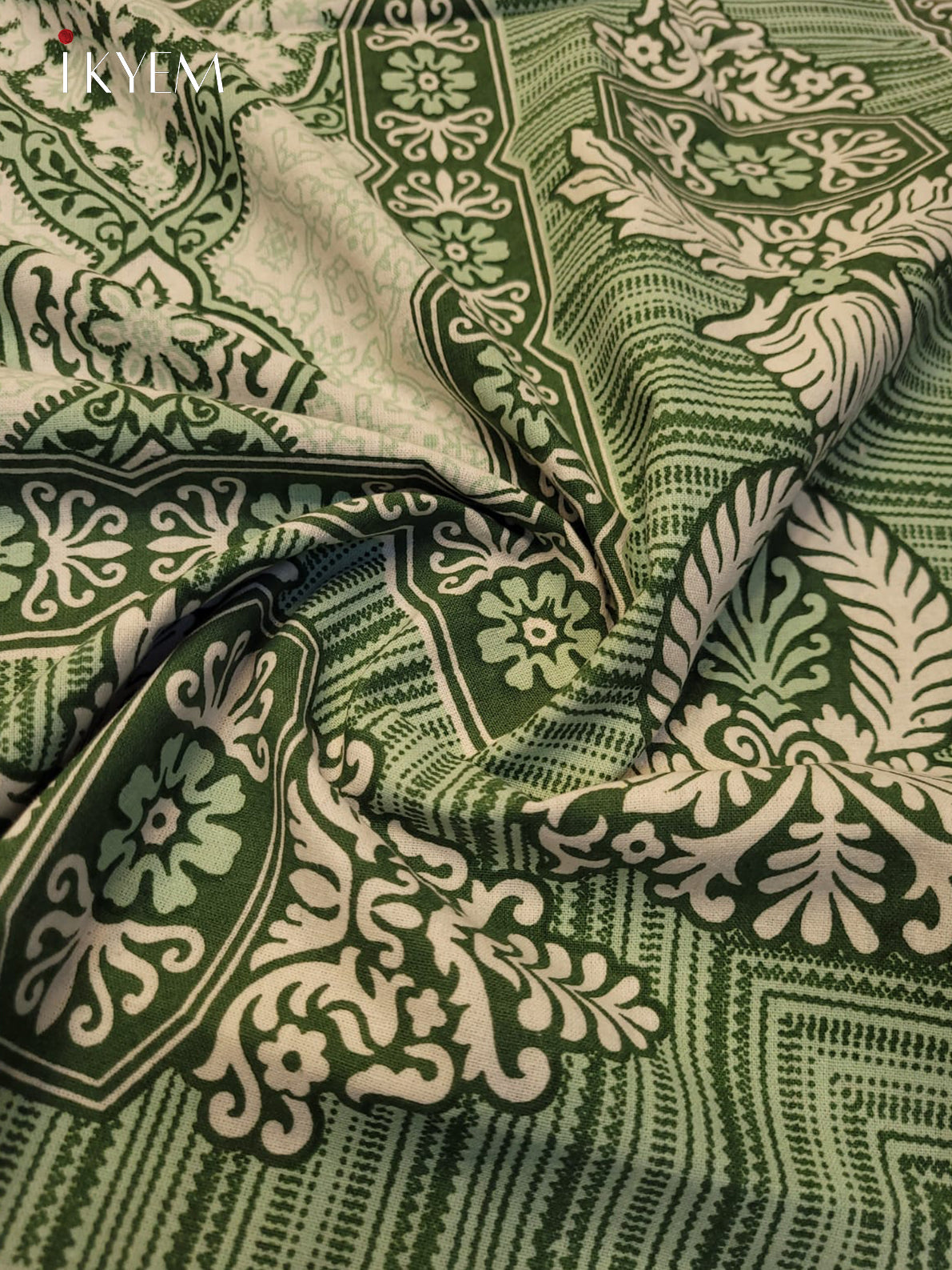 Cream & Green - Bed Spread