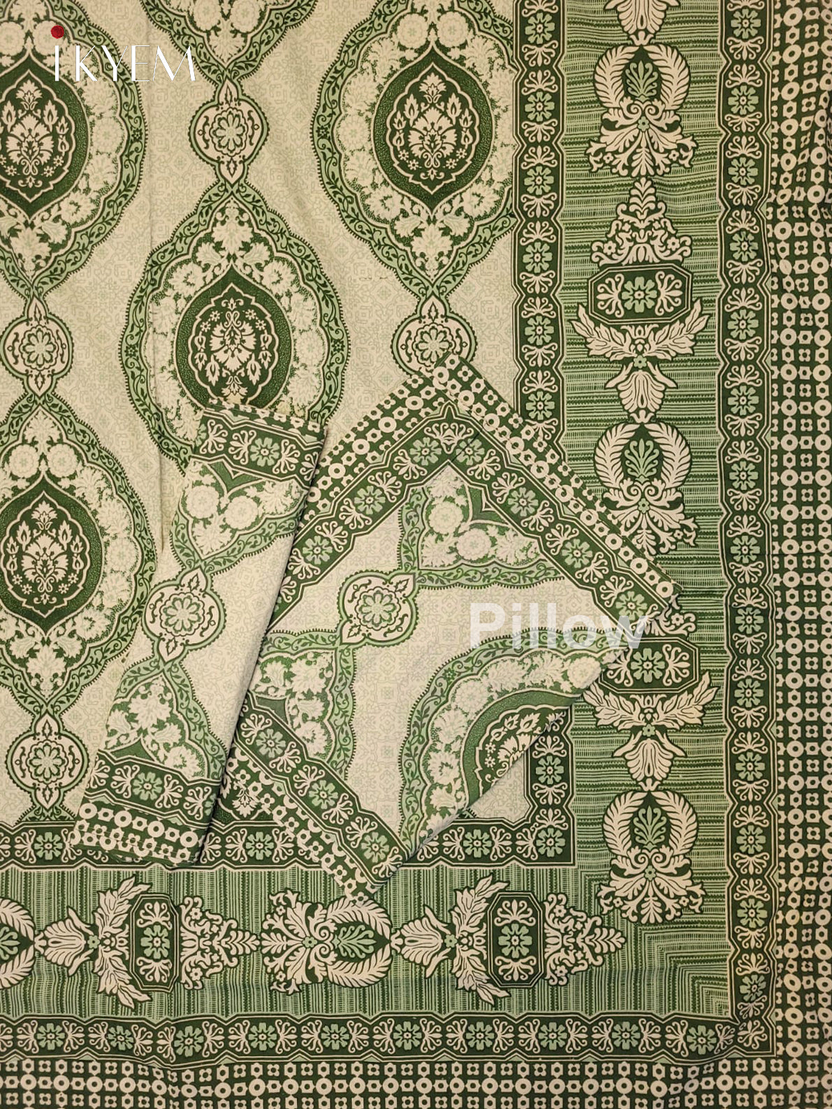 Cream & Green - Bed Spread
