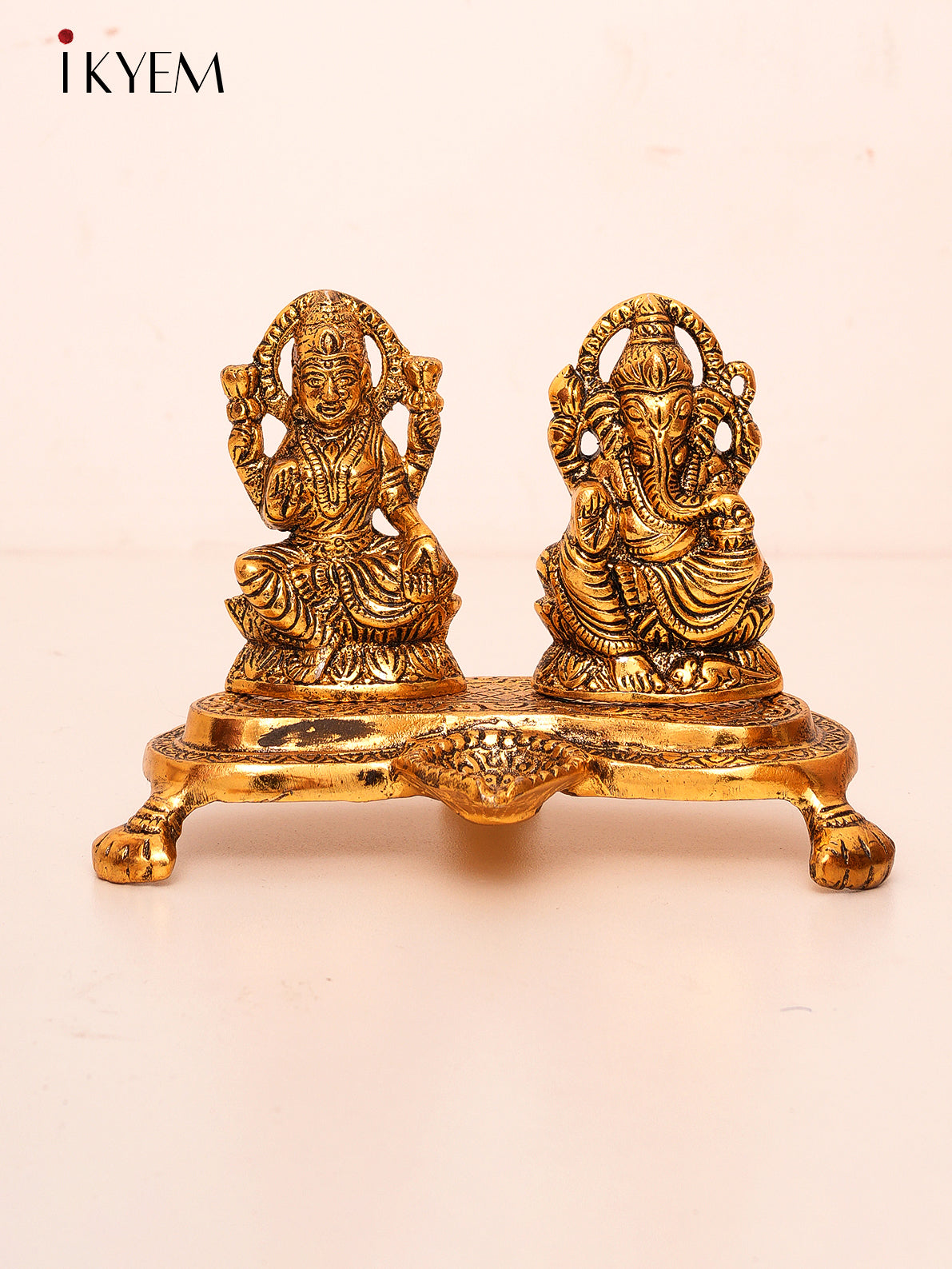 Brass Ganesh Lakshmi Idol with Lamp