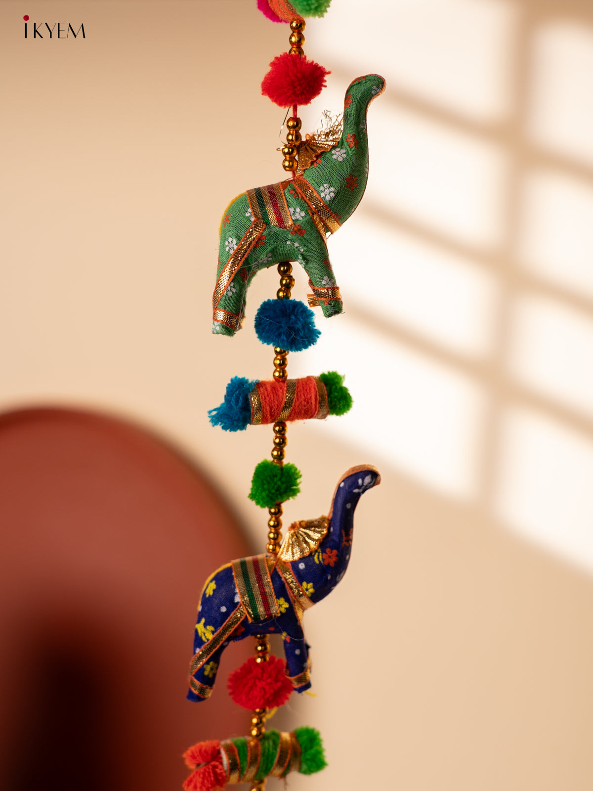 Handpainted Cloth Elephant Thoran - 4GJ03874