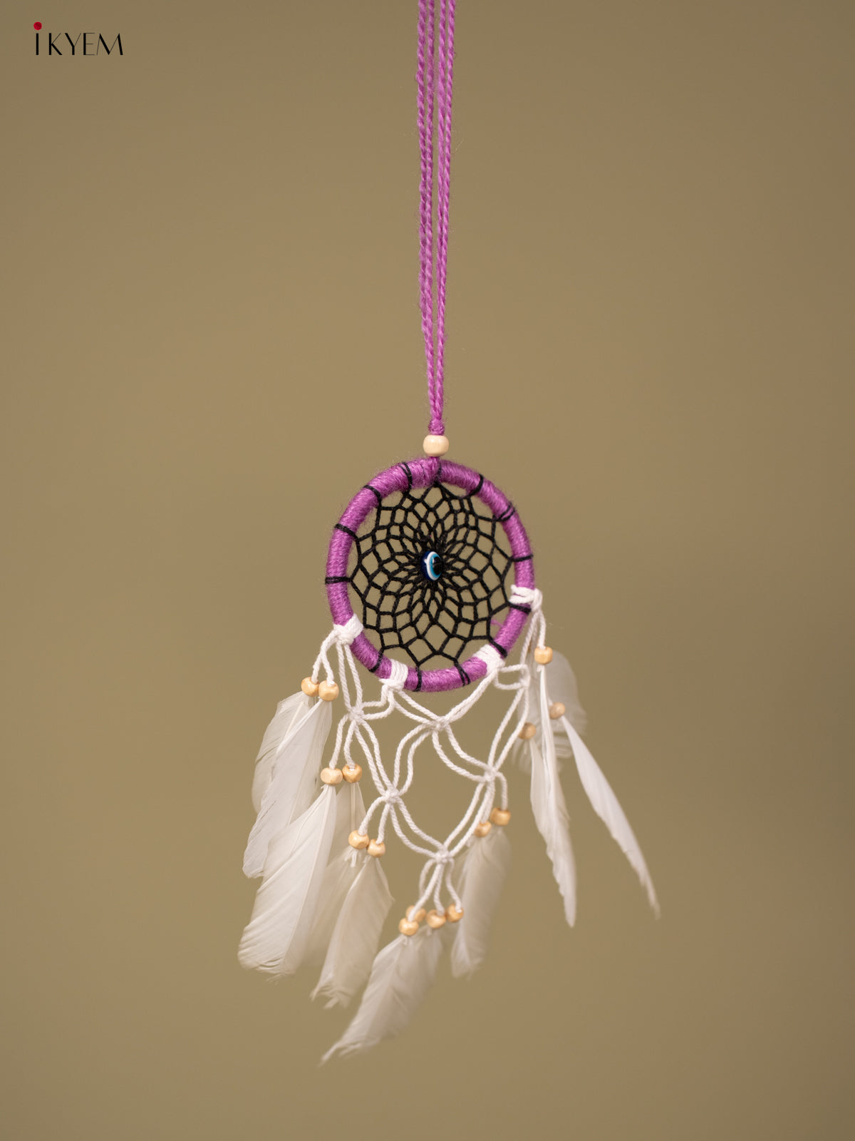 Plain Cotton Catcher whit with purple - 4GJ03896