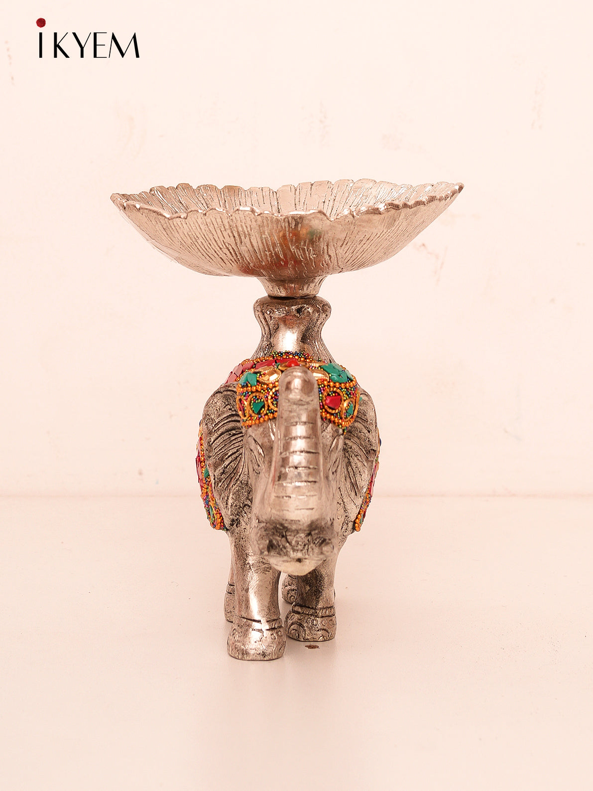 Elephant Lamp with Stone Work