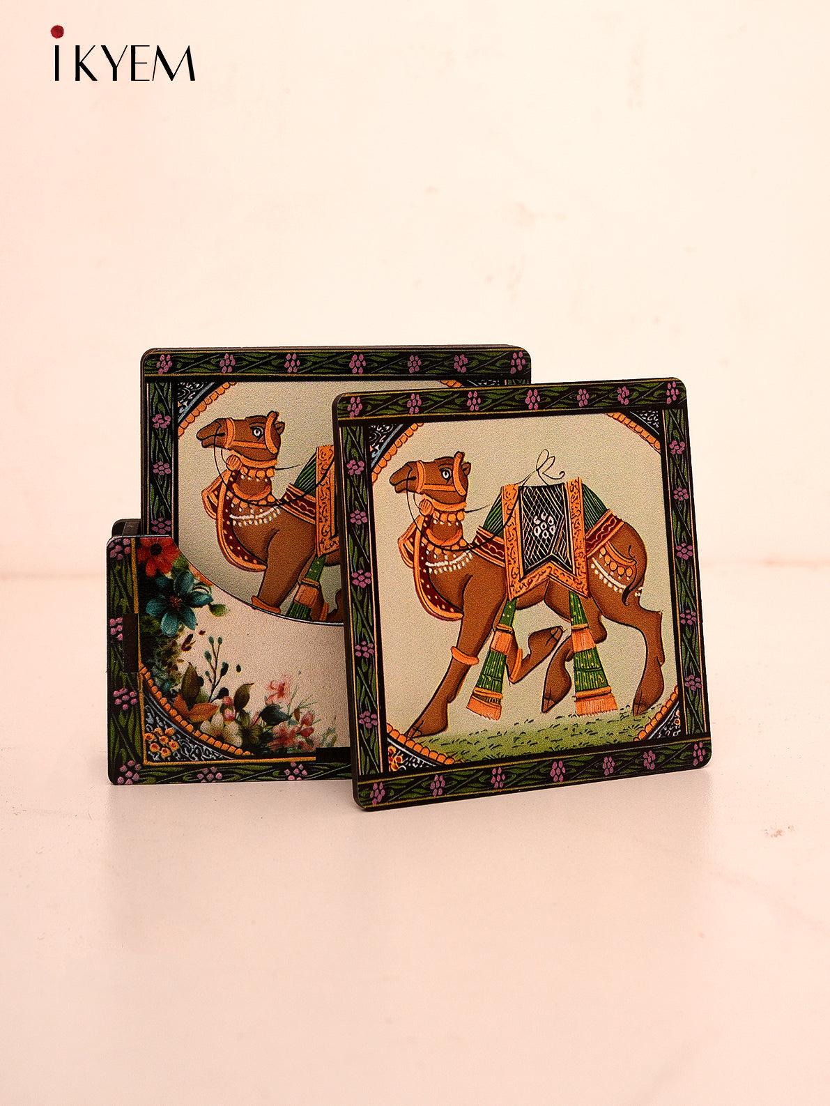 Wooden Square Tea Coaster Set