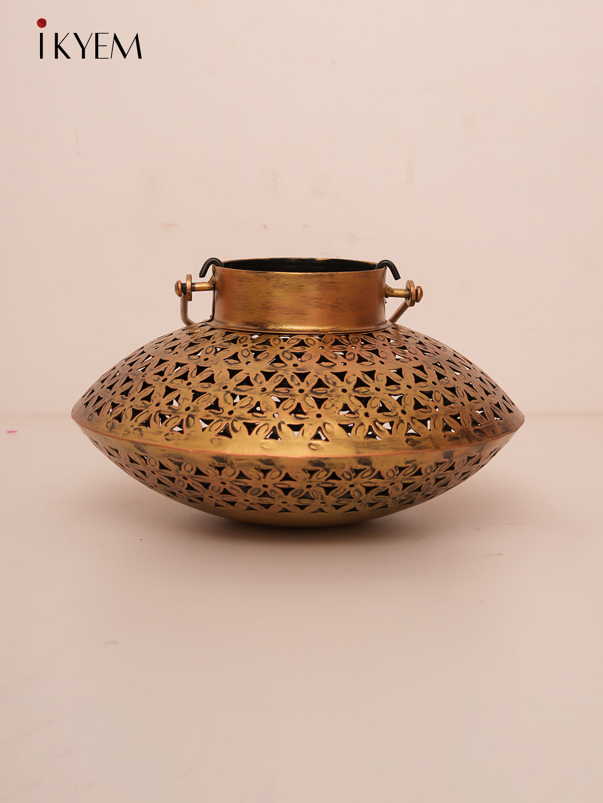 Brass Hanging Jalli pattern Candle Holder