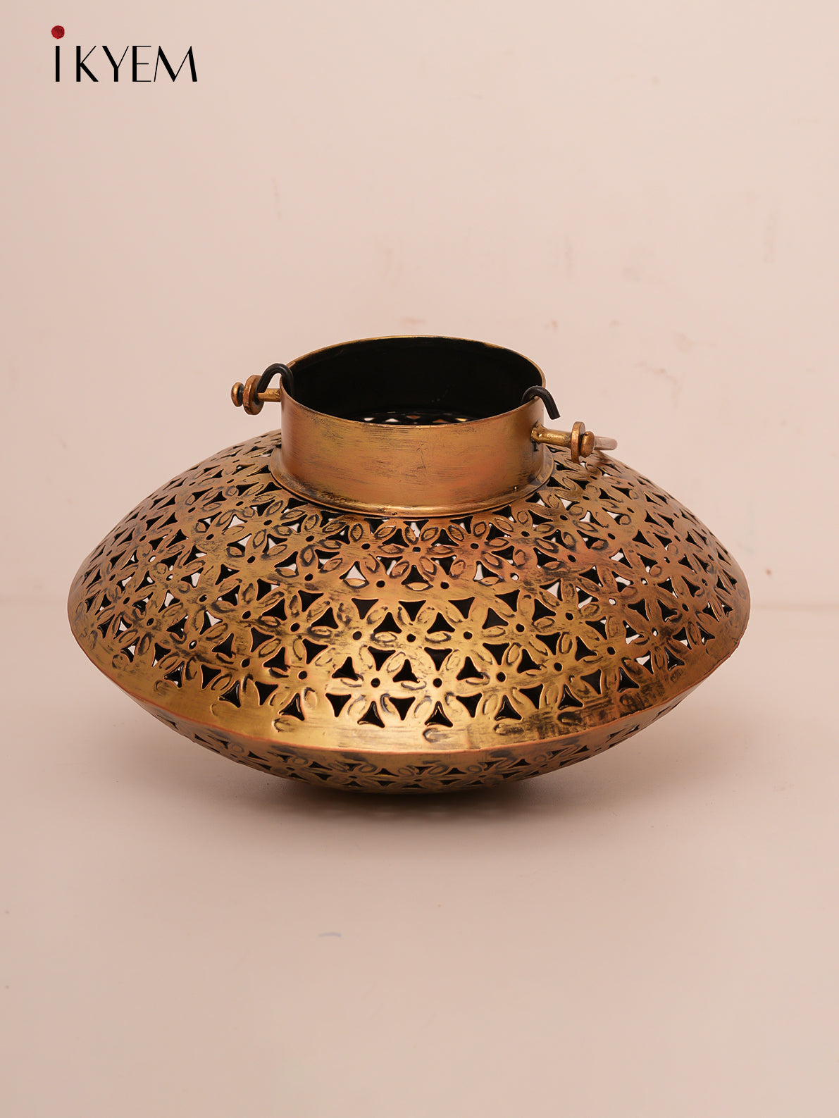 Brass Hanging Jalli pattern Candle Holder