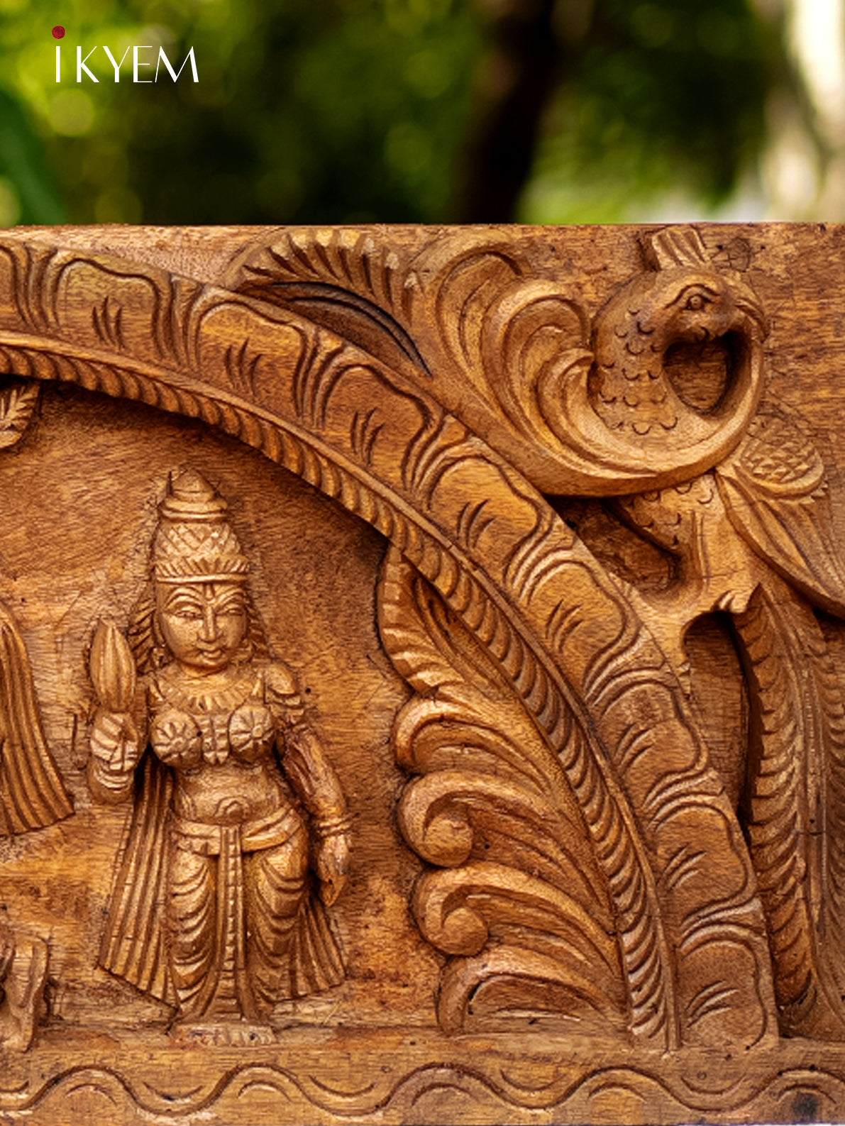 Hand Carved Lord Krishna with Bama Rukmani - 4GJ09020