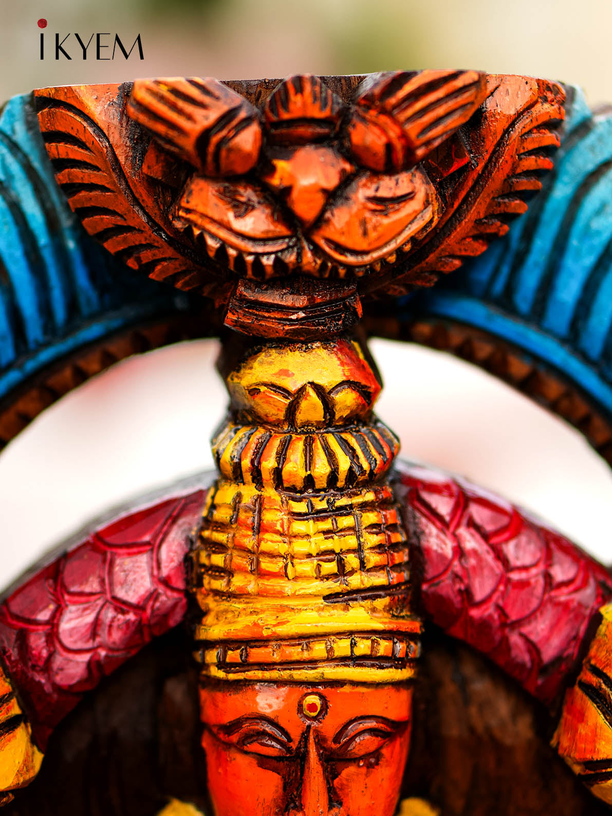 Hand painted wooden lord Lakshmi