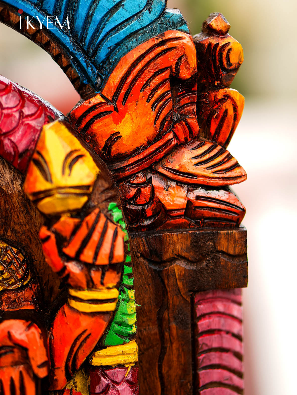 Hand painted wooden lord Lakshmi